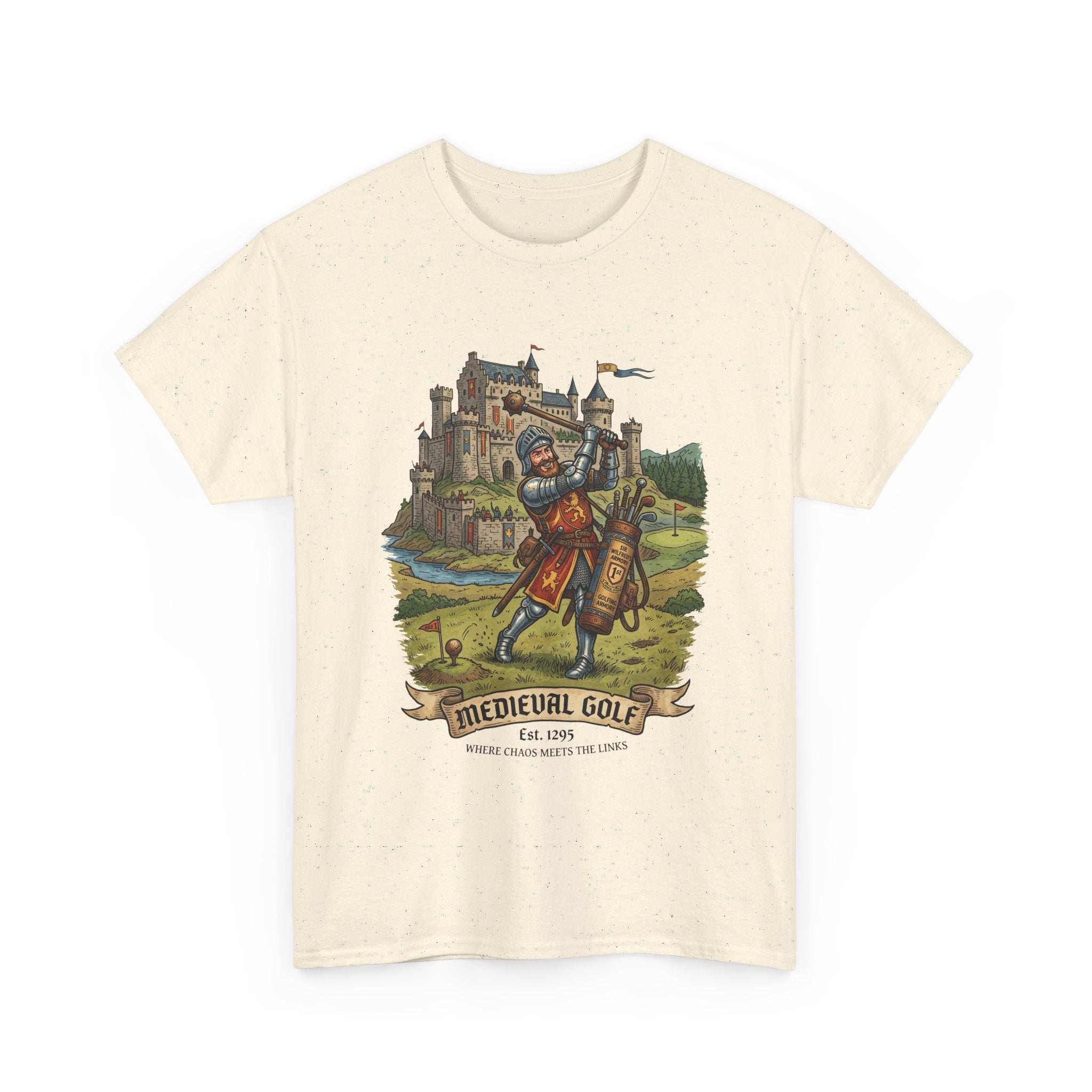 Medieval Golf T-Shirt – Vintage Knight Golfing Castle Graphic Tee