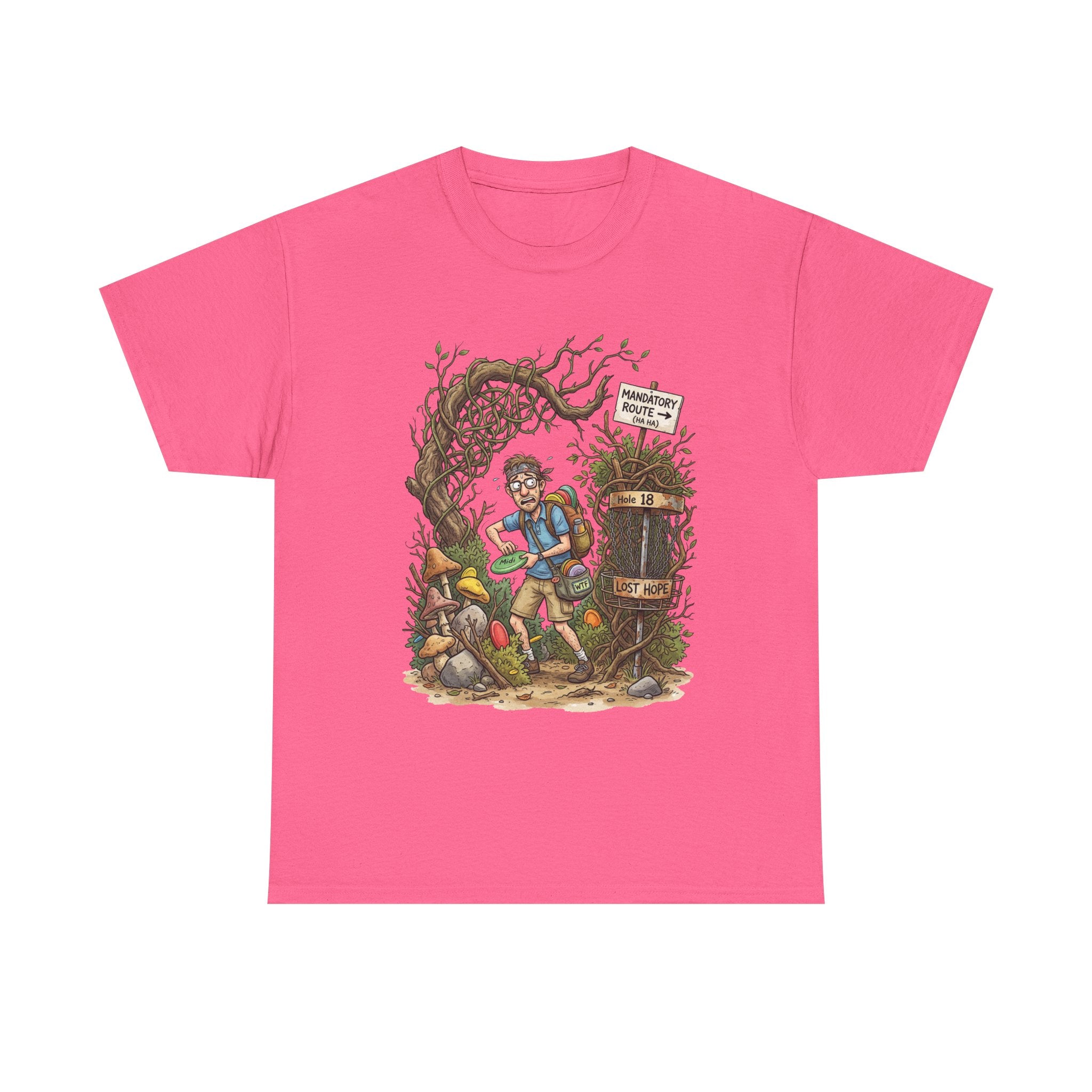 Disc Golf Graphic Tee — "Lost But Loving It" Outdoor Adventure T-Shirt