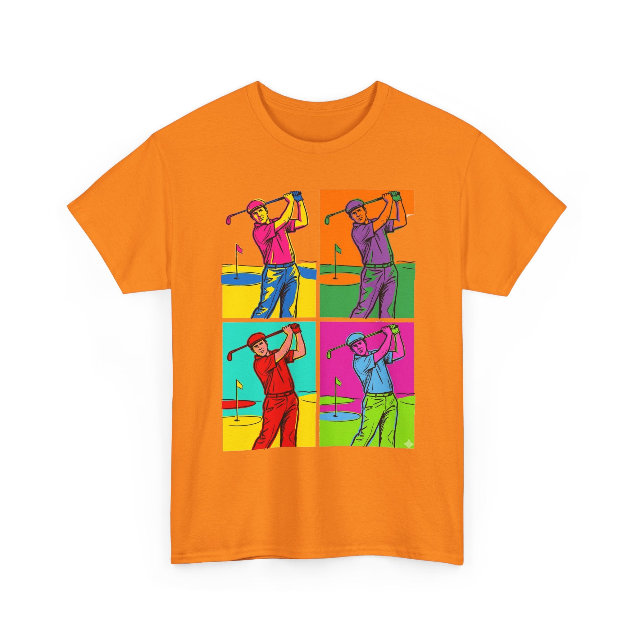 Golf Pop Art T-Shirt — Colorful Golfer Swing Graphic Tee