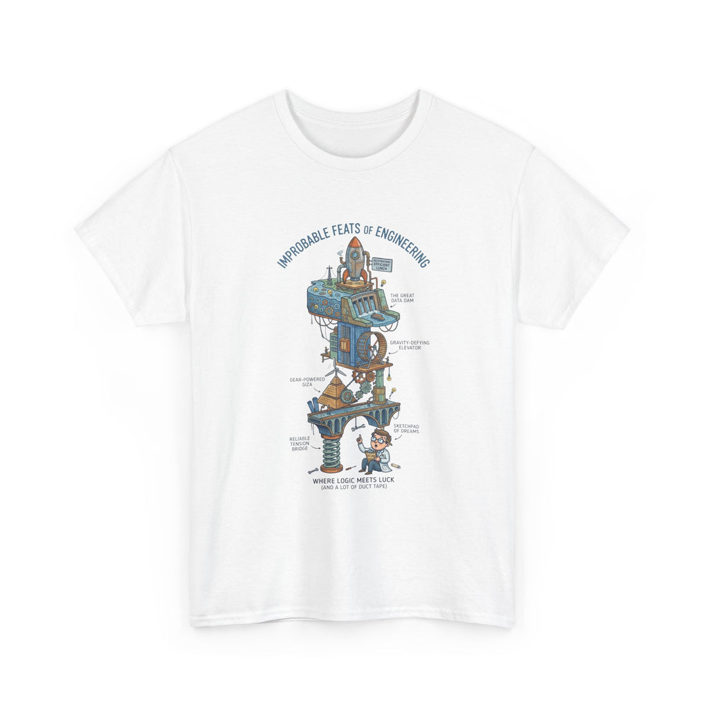 Engineering Feats T‑Shirt — Engineering Diagram Tee