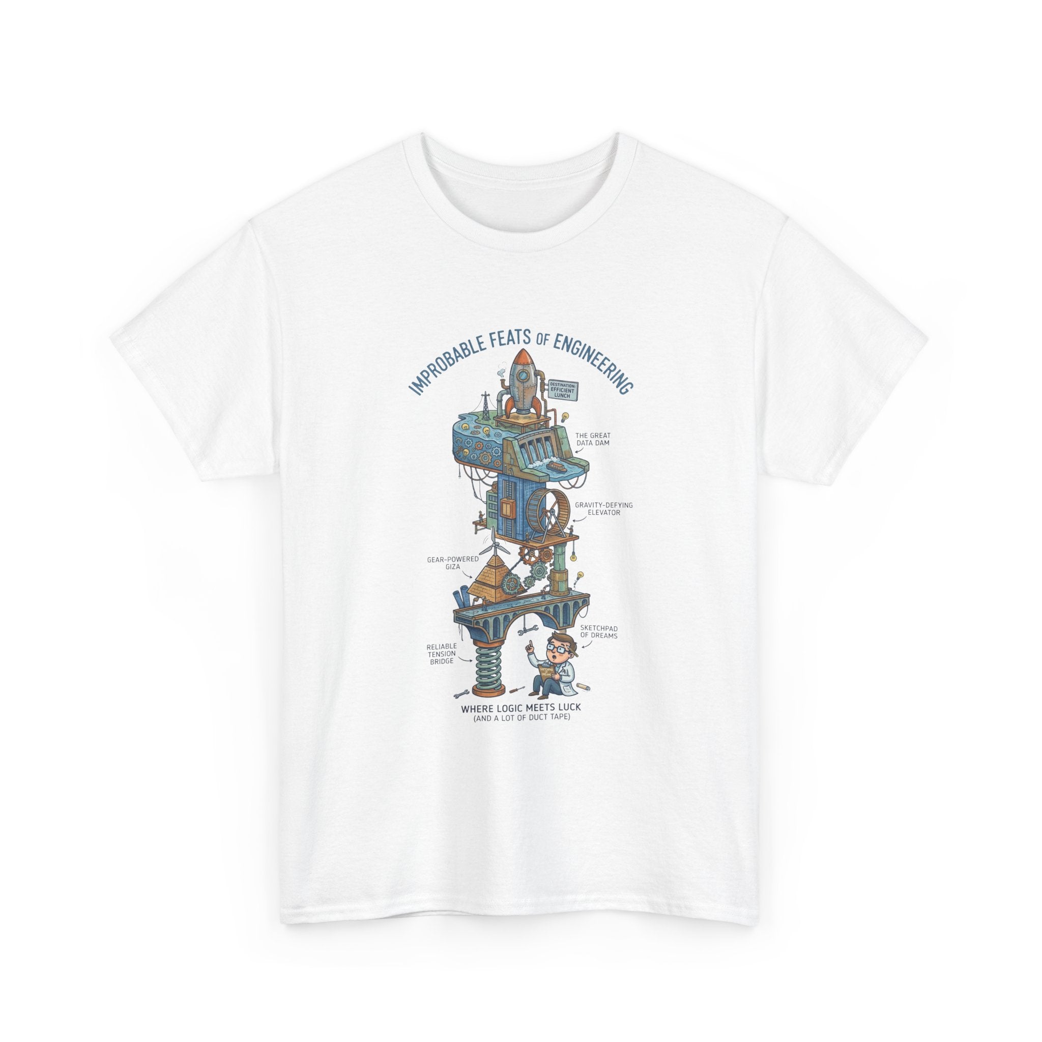 Engineering Feats T‑Shirt — Engineering Diagram Tee