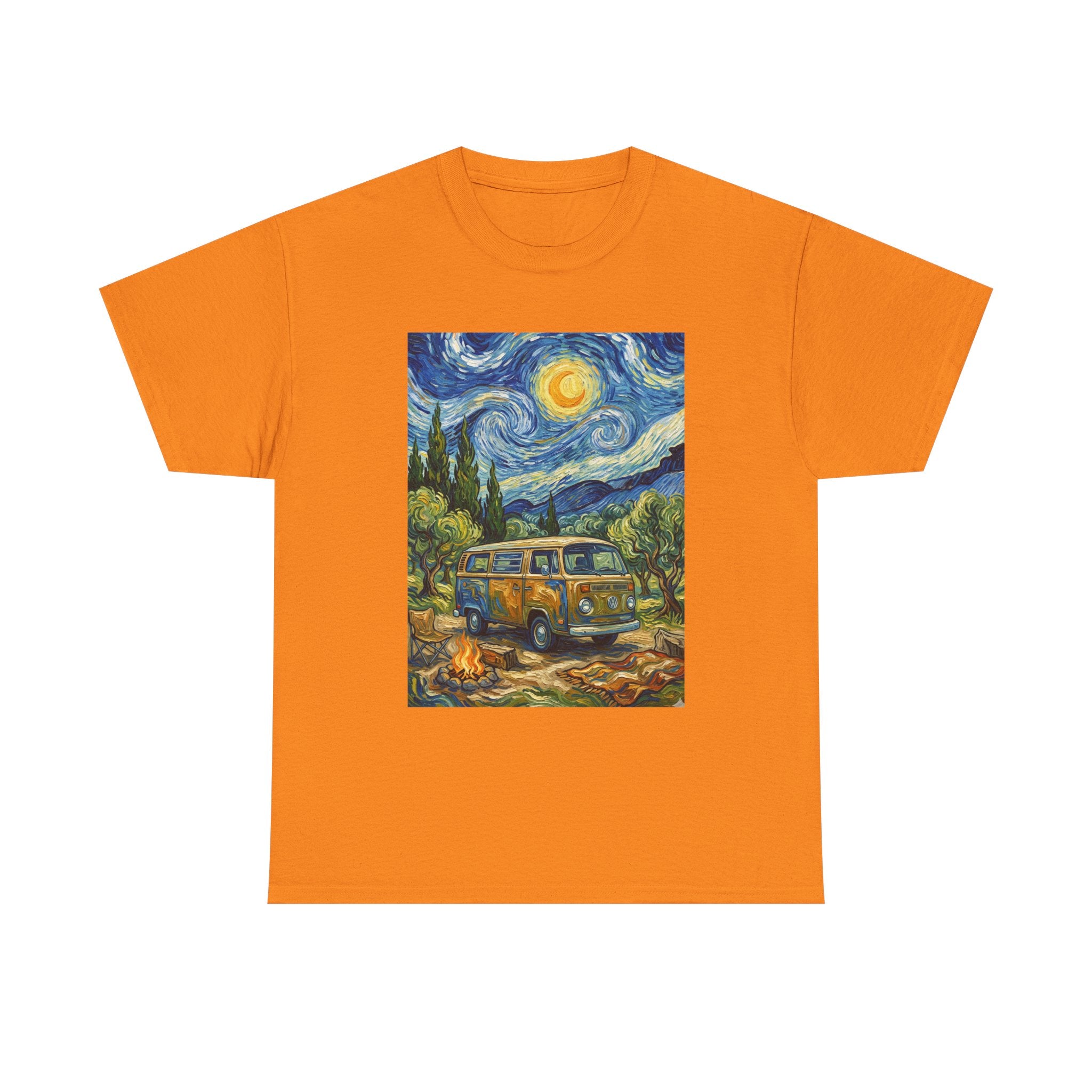 Van Gogh Night Van T-Shirt — Vintage Camper Starry Sky Tee