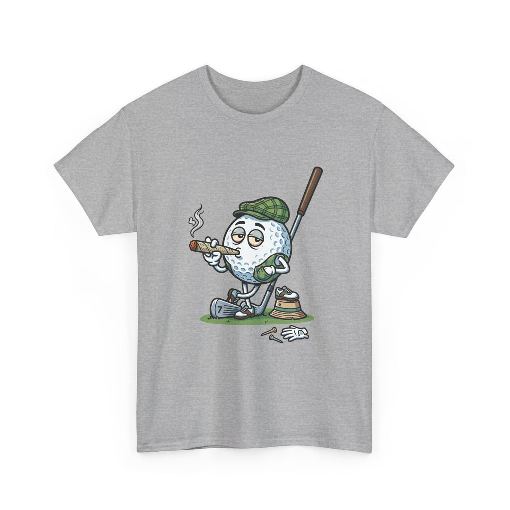 Golf Ball Cartoon T-Shirt — Weed Smoking Golfer Vintage Style Tee