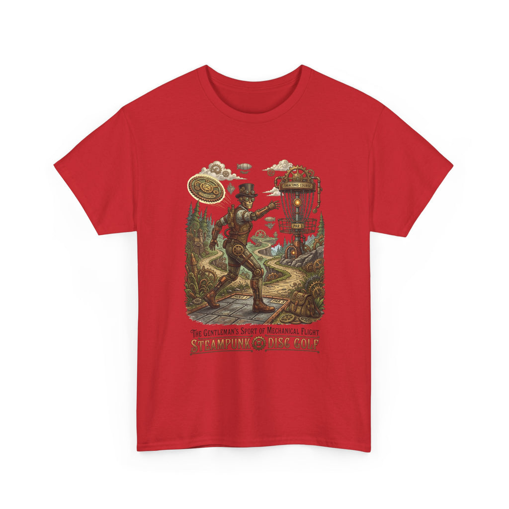 Steampunk Disc Golf T‑Shirt — Vintage Aeronautic Course Graphic Tee