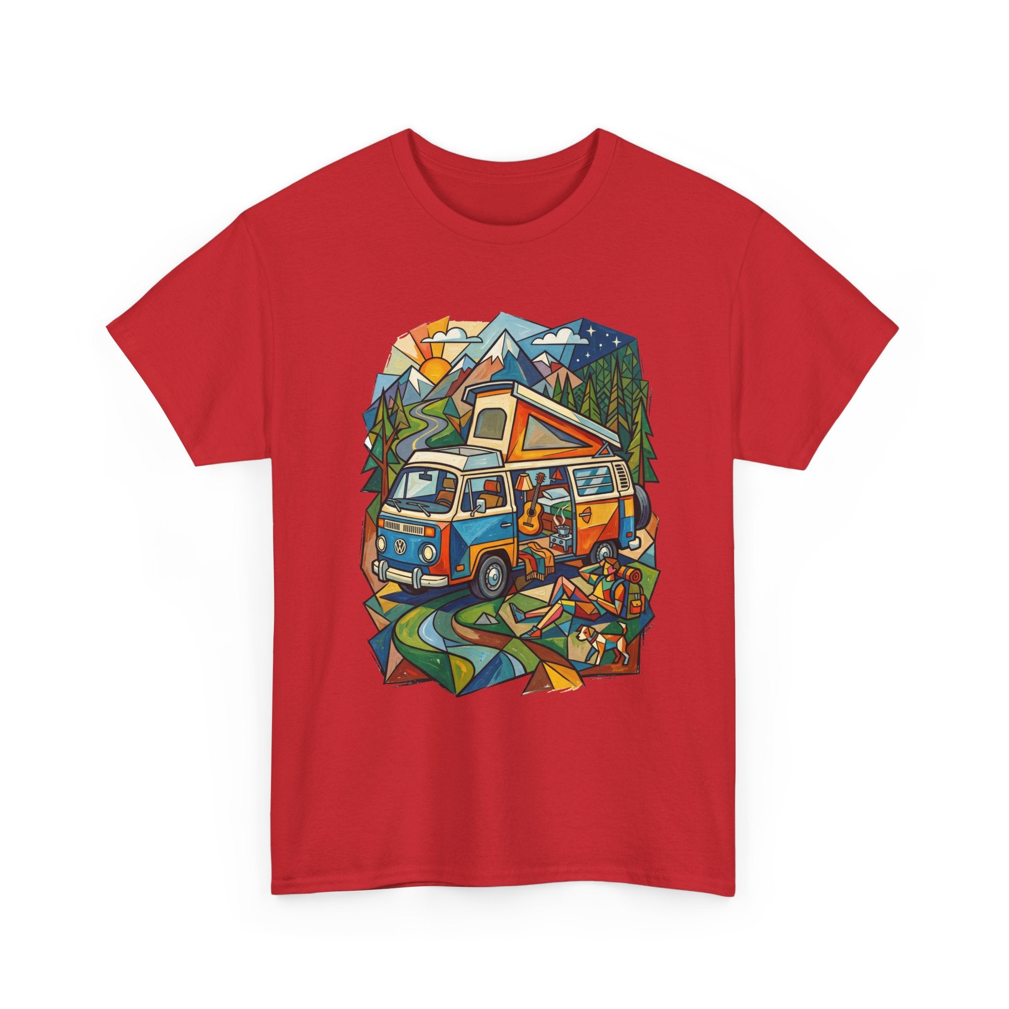 Van Life Camper Van T-Shirt – Retro Mountain Adventure Tee