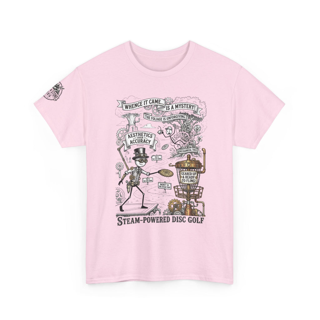 Steam-Powered Disc Golf T-Shirt | Steampunk Disc Golf Design