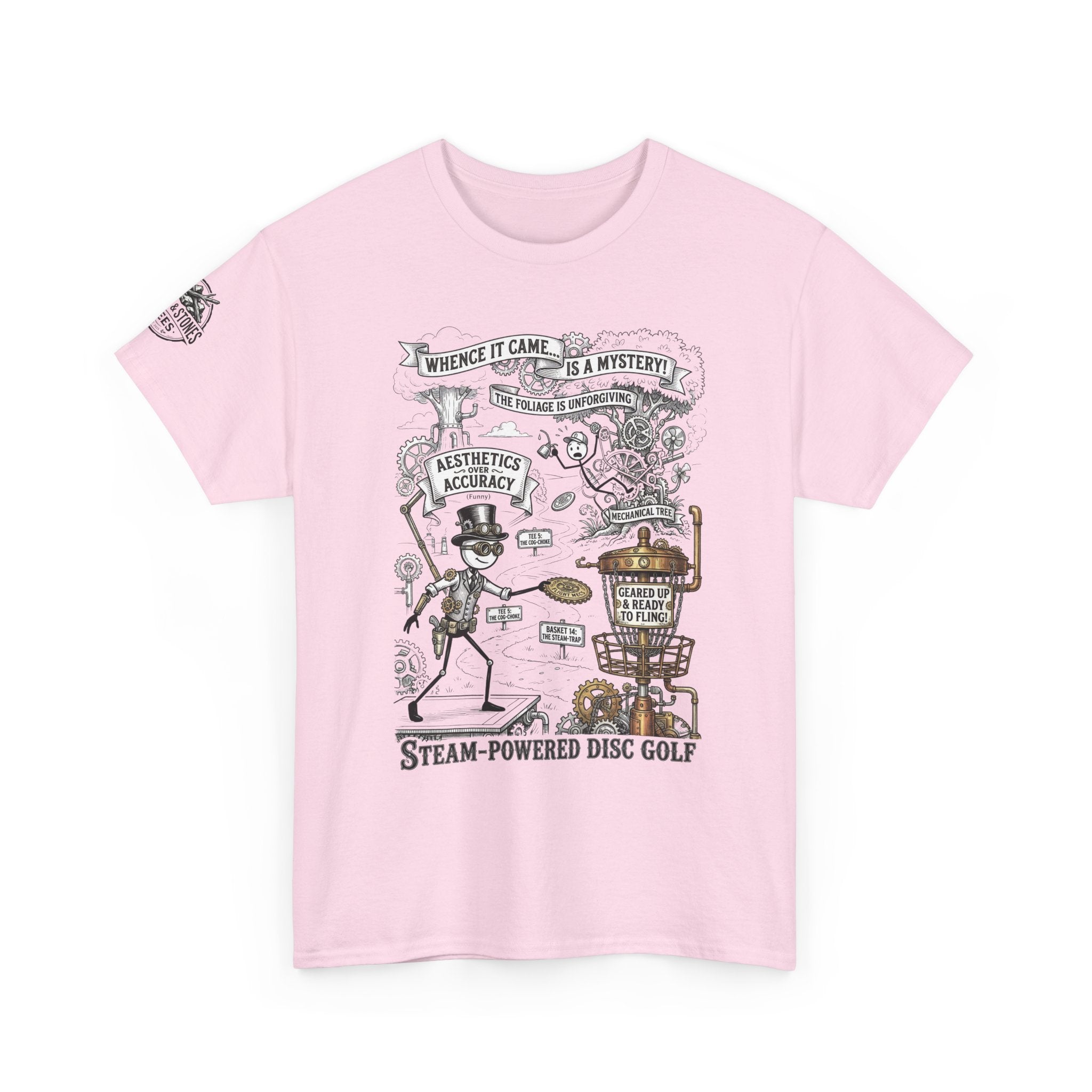 Steam-Powered Disc Golf T-Shirt | Steampunk Disc Golf Design