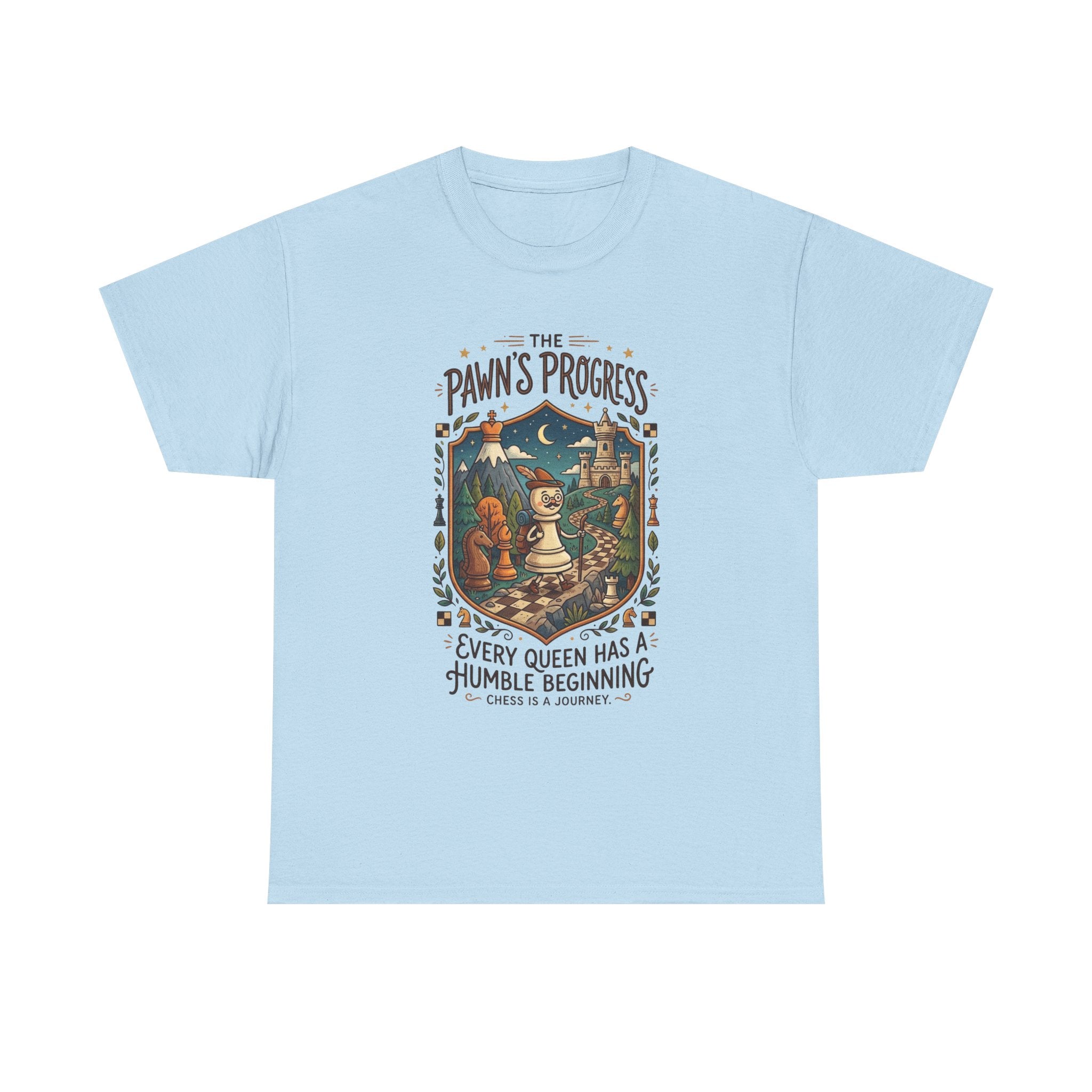 Chess 'The Pawn's Progress' T-Shirt — "Every Queen Has a Humble Beginning" Vintage Style Tee