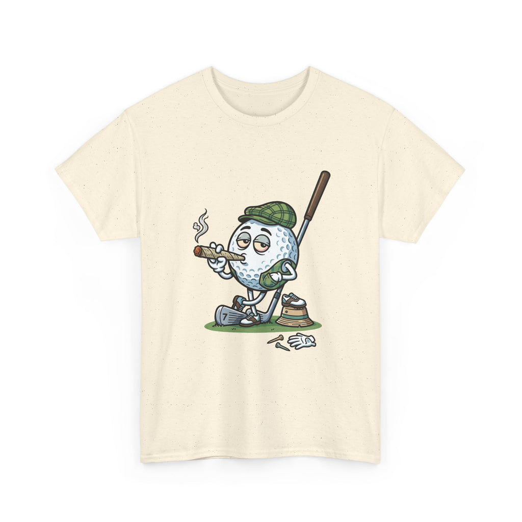 Golf Ball Cartoon T-Shirt — Weed Smoking Golfer Vintage Style Tee