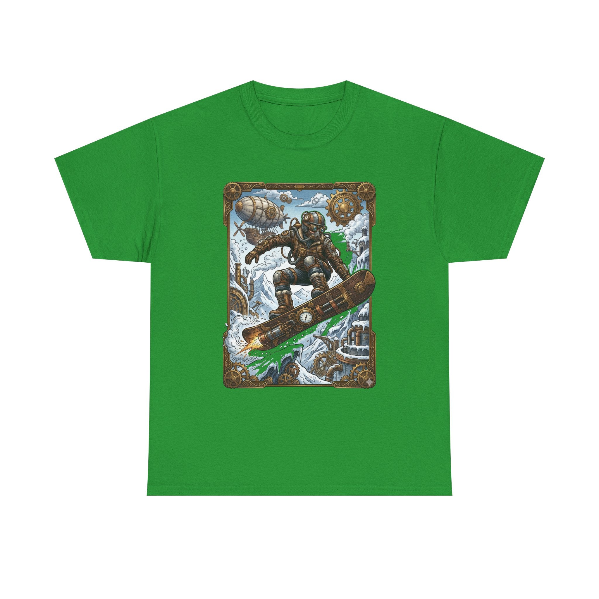 Steampunk Snowboarder Tee — Vintage Deep-Sea Snowboarding Graphic Shirt
