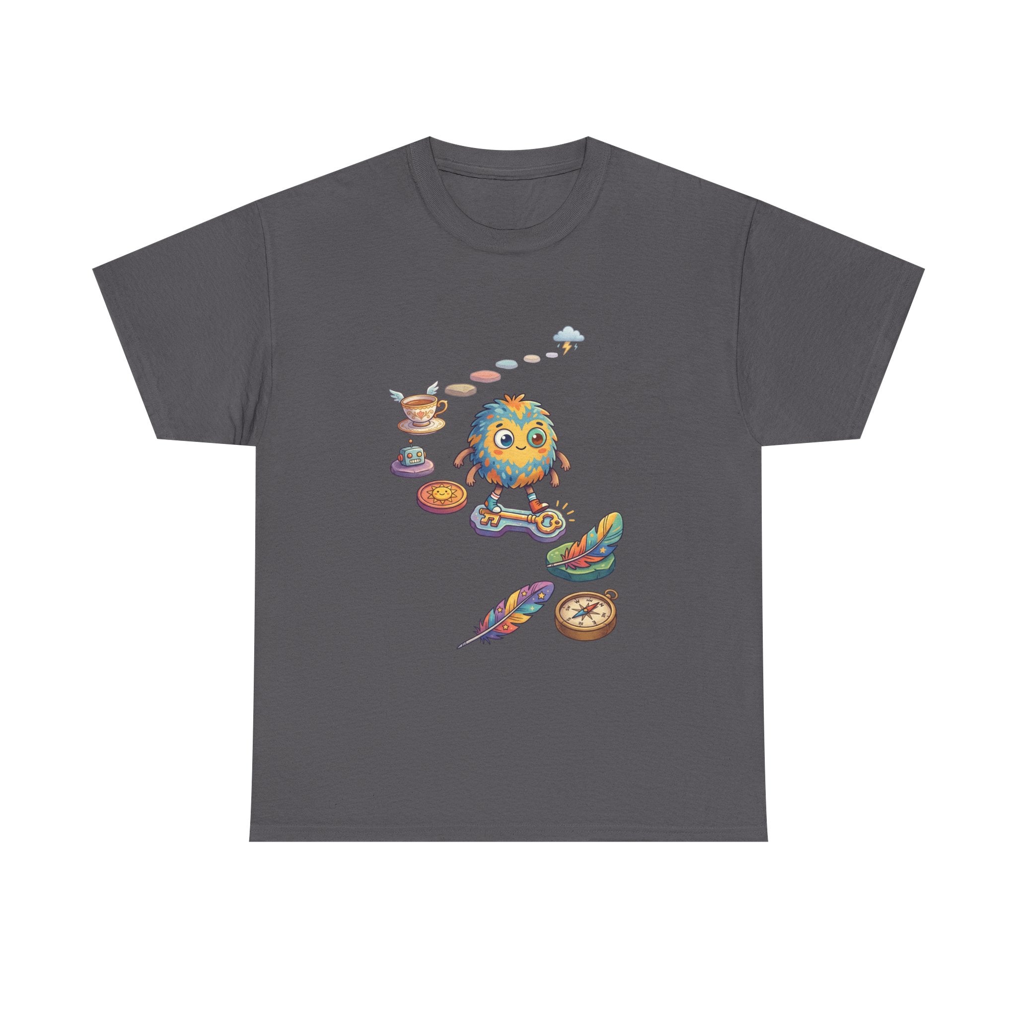 T-Shirt — Whimsical Cosmic Creature with Ritual Objects Graphic Tee