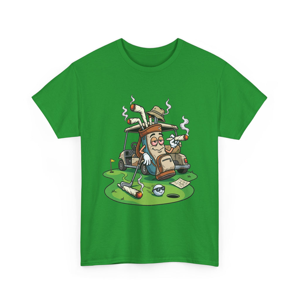 Golf weed Lounge T‑Shirt — Relaxed Golfer Cartoon Tee
