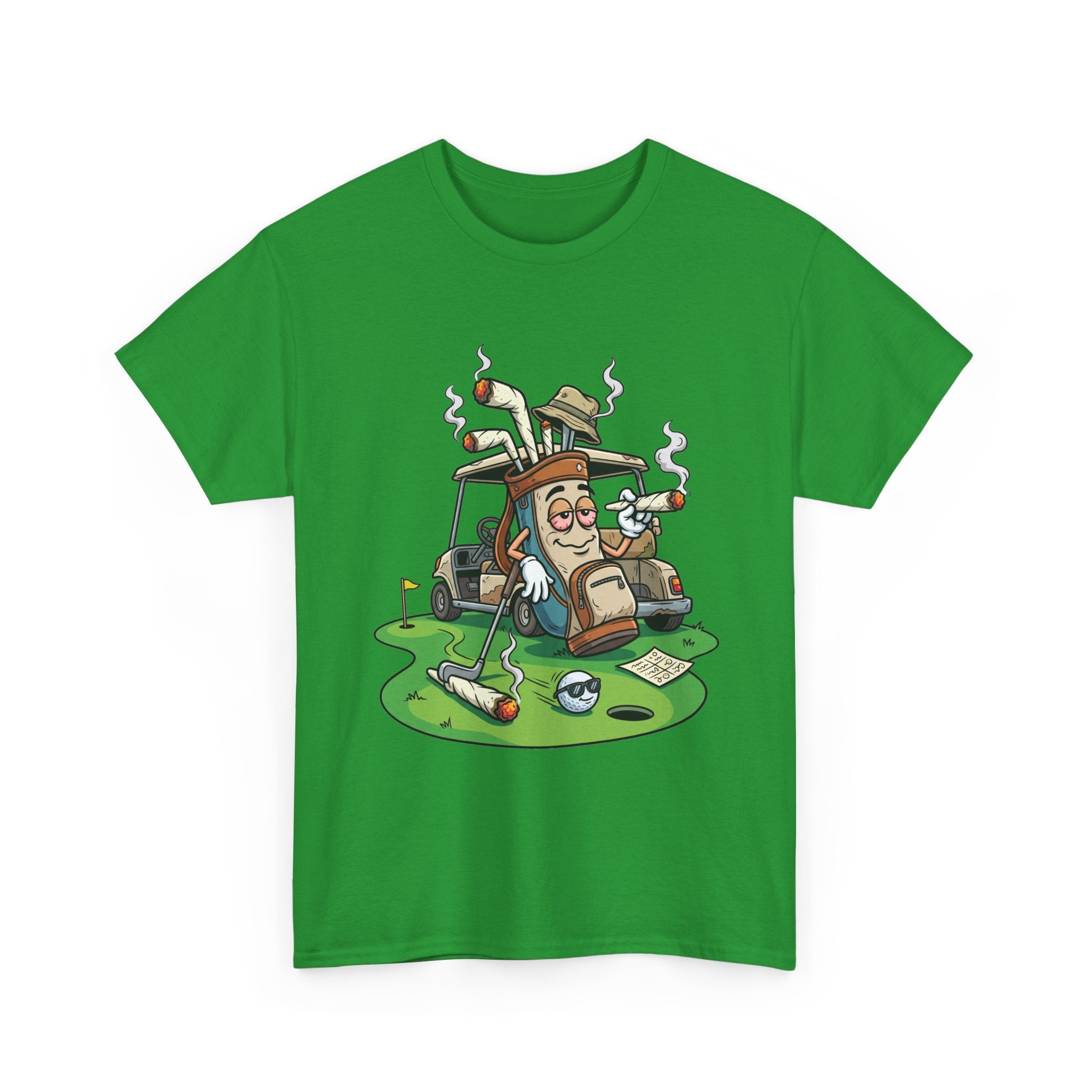 Golf weed Lounge T‑Shirt — Relaxed Golfer Cartoon Tee