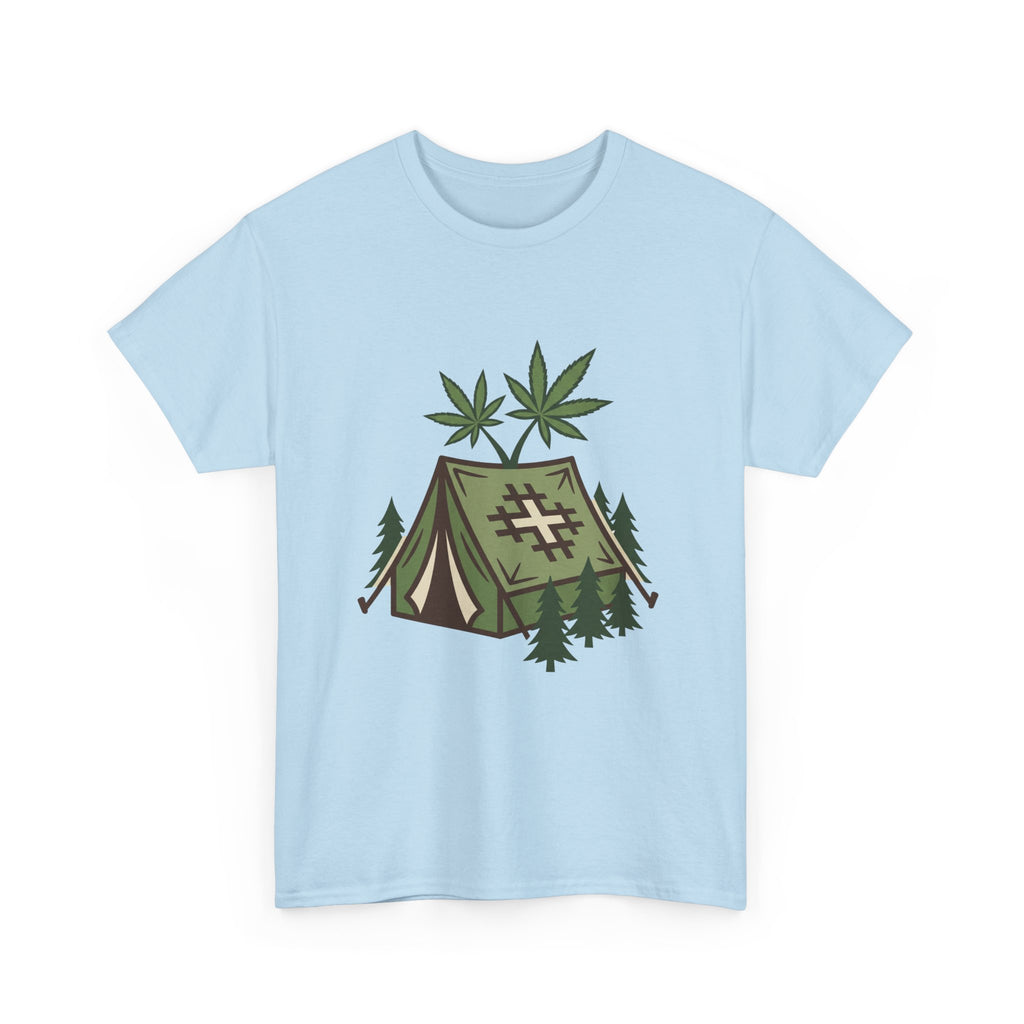 Camping Tent Cannabis T-Shirt – Weed Outdoor Adventure Graphic Tee