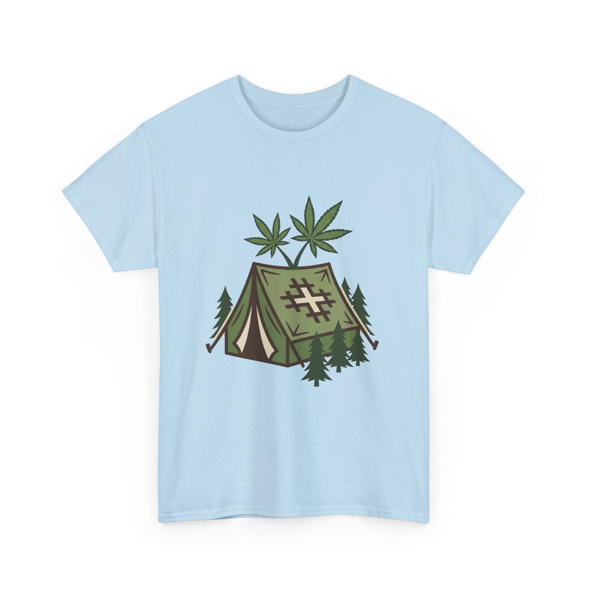 Camping Tent Cannabis T-Shirt – Weed Outdoor Adventure Graphic Tee