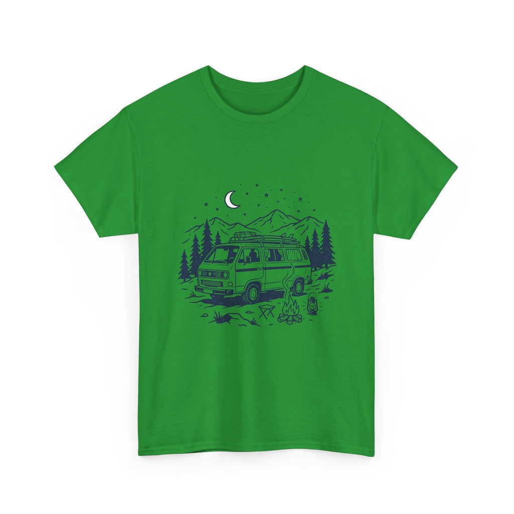 Camping Van Tee – Moonlit Mountain Adventure Graphic T-Shirt
