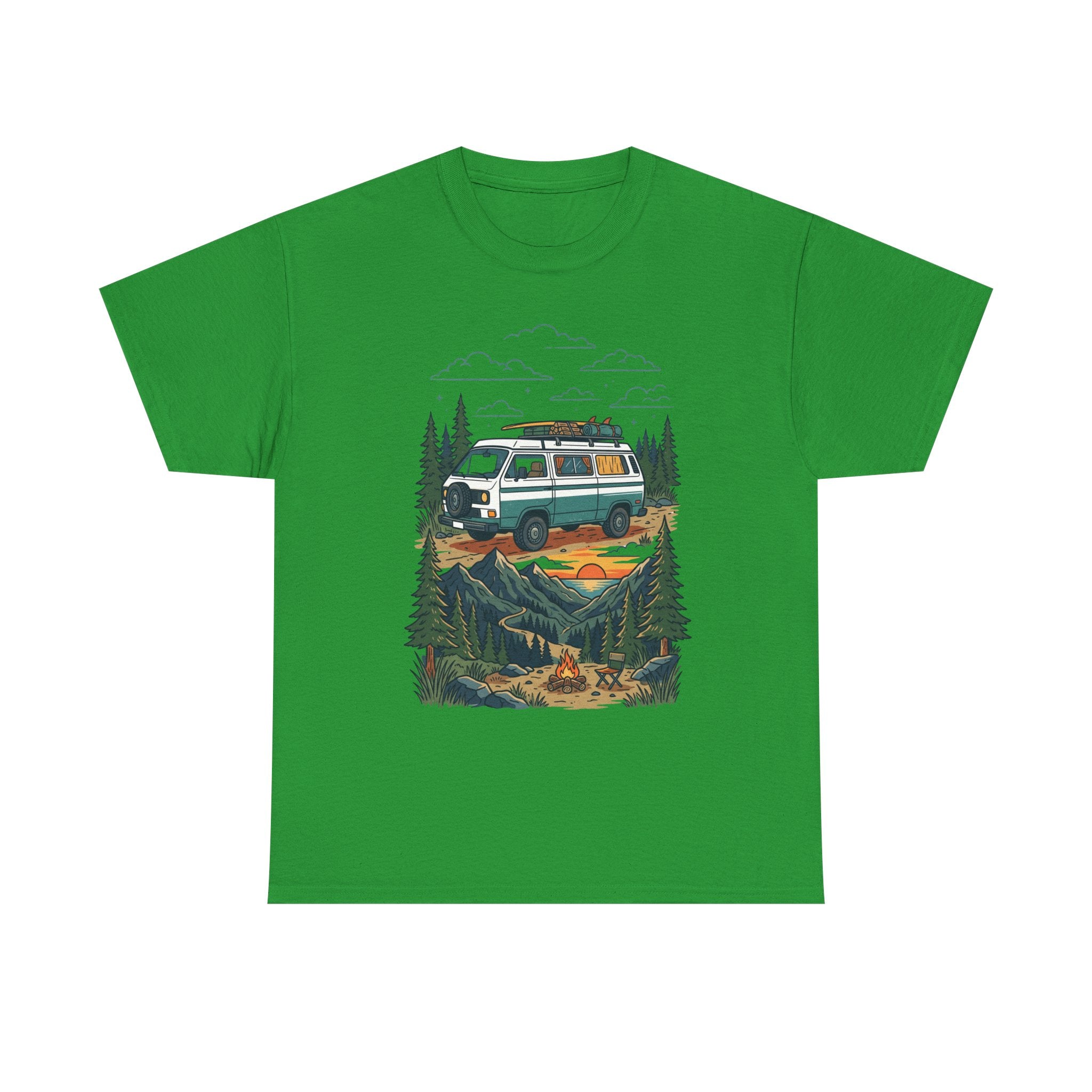 Camper Van Adventure Tee — Retro Van Camping Graphic T-Shirt