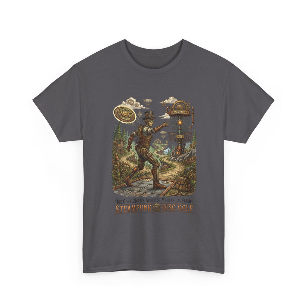 Steampunk Disc Golf T‑Shirt — Vintage Aeronautic Course Graphic Tee