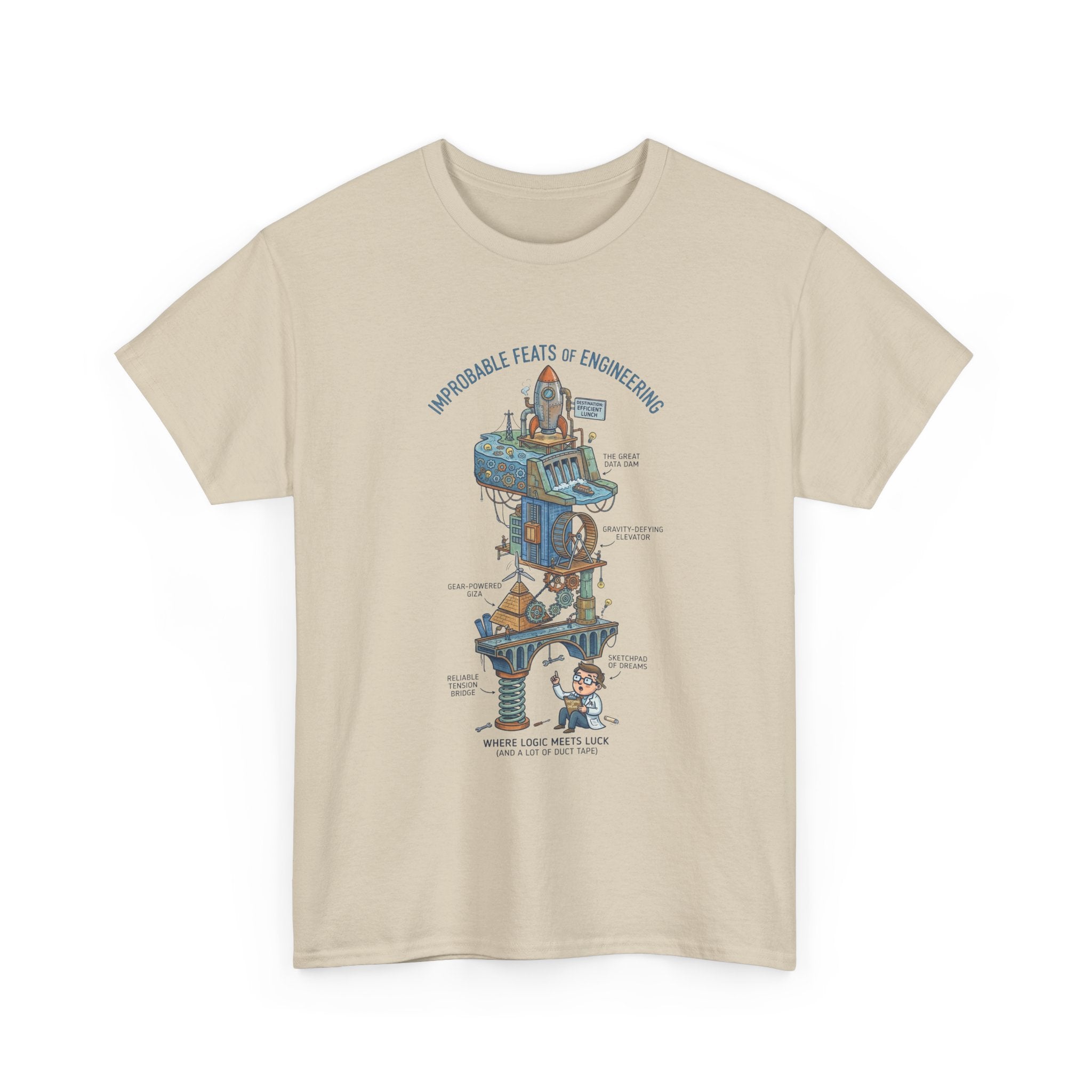 Engineering Feats T‑Shirt — Engineering Diagram Tee