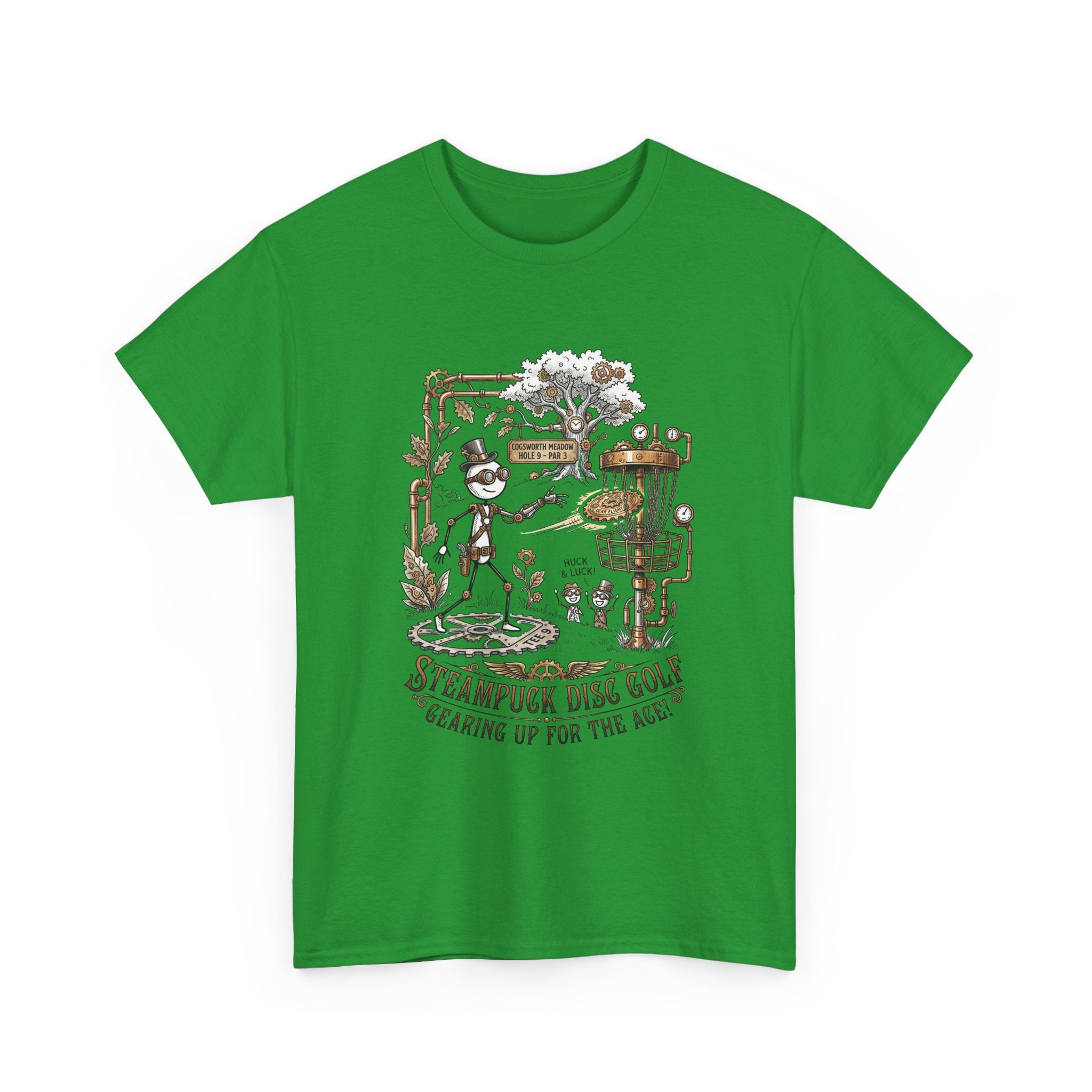 Steampunk Disc Golf T-Shirt — "Gearing Up for the Ace" Vintage Disc Golf Tee