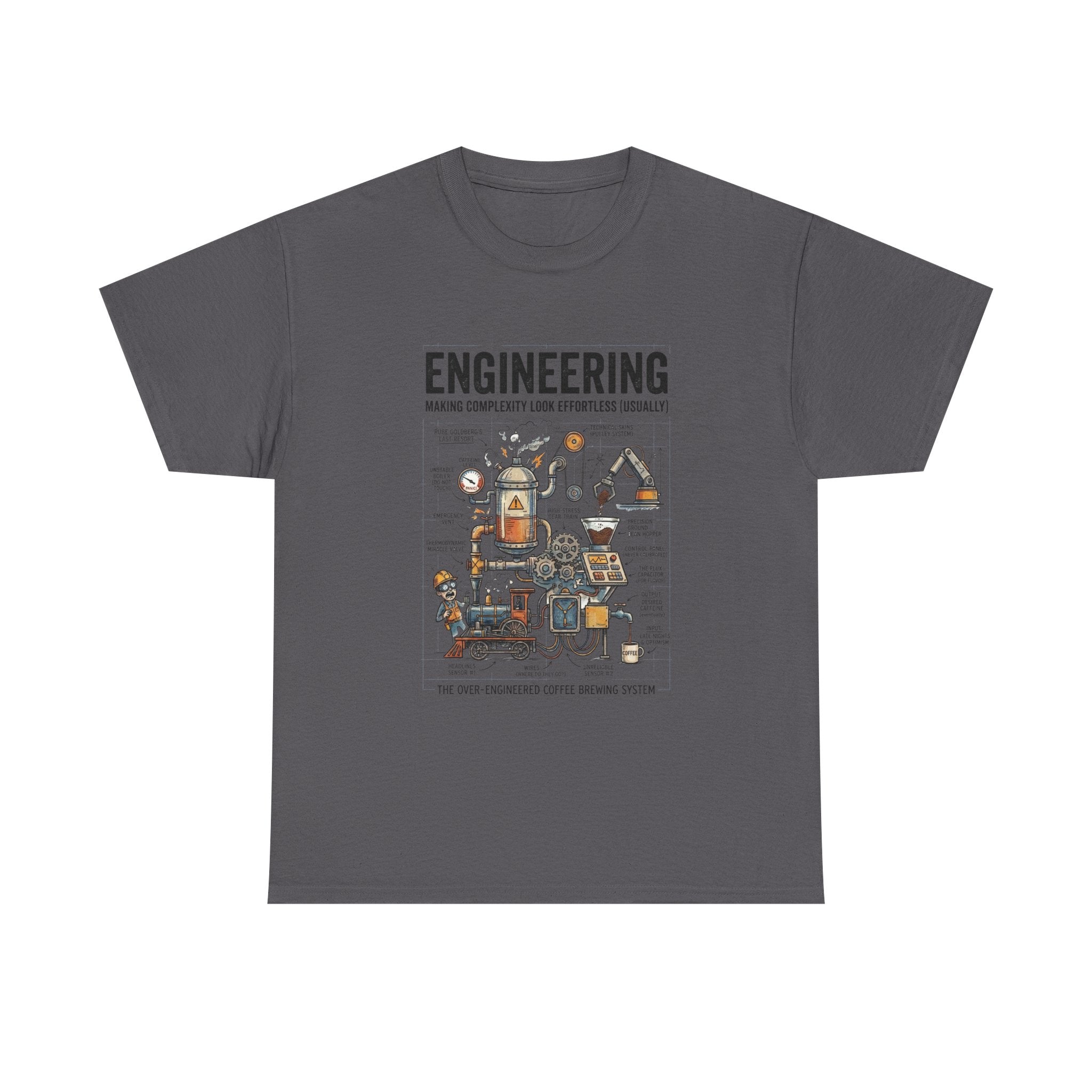 Engineering Diagram T‑Shirt — Funny STEM Illustration Tee for Engineers & Students
