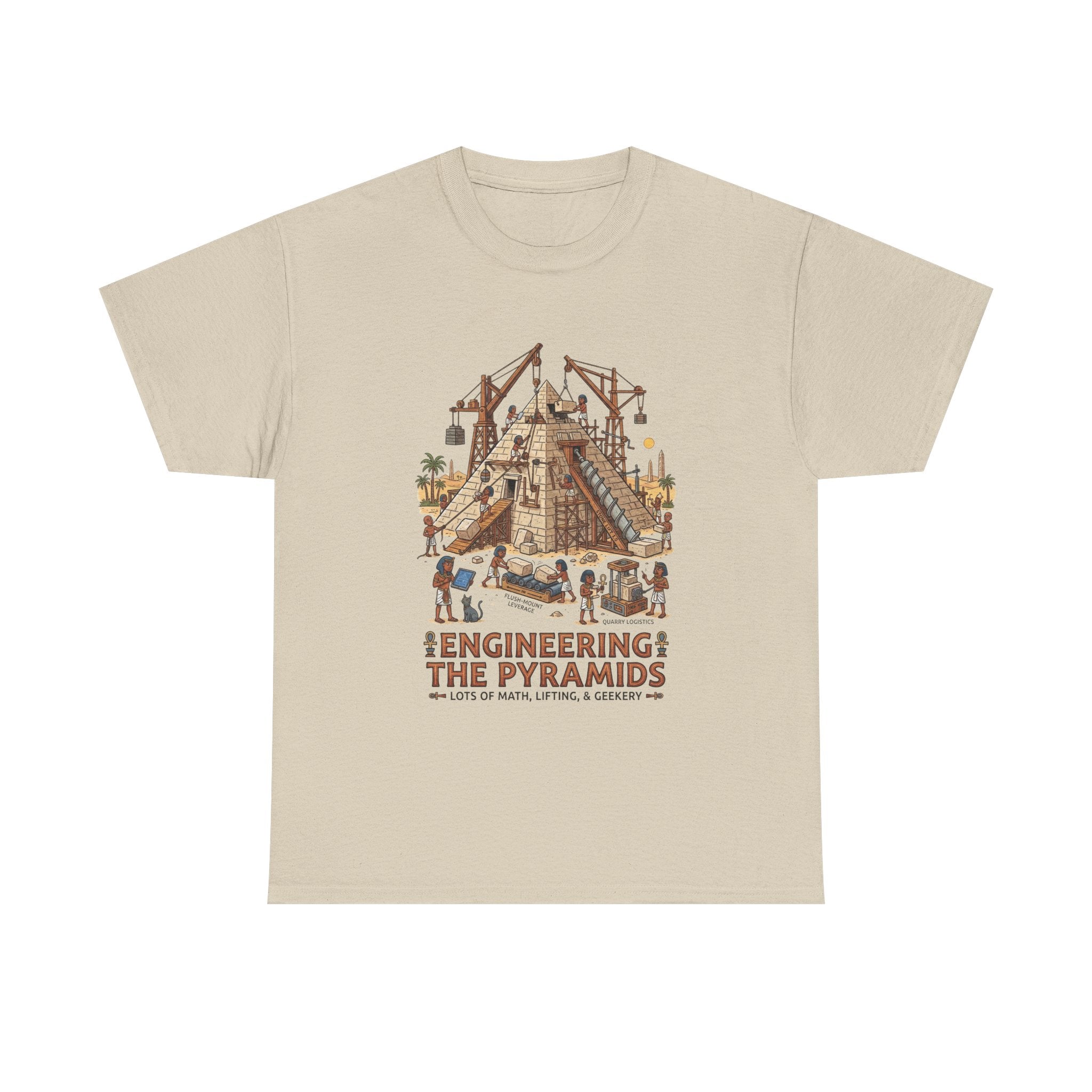 Pyramids Engineering T-Shirt – Vintage Egypt Construction Graphic Tee