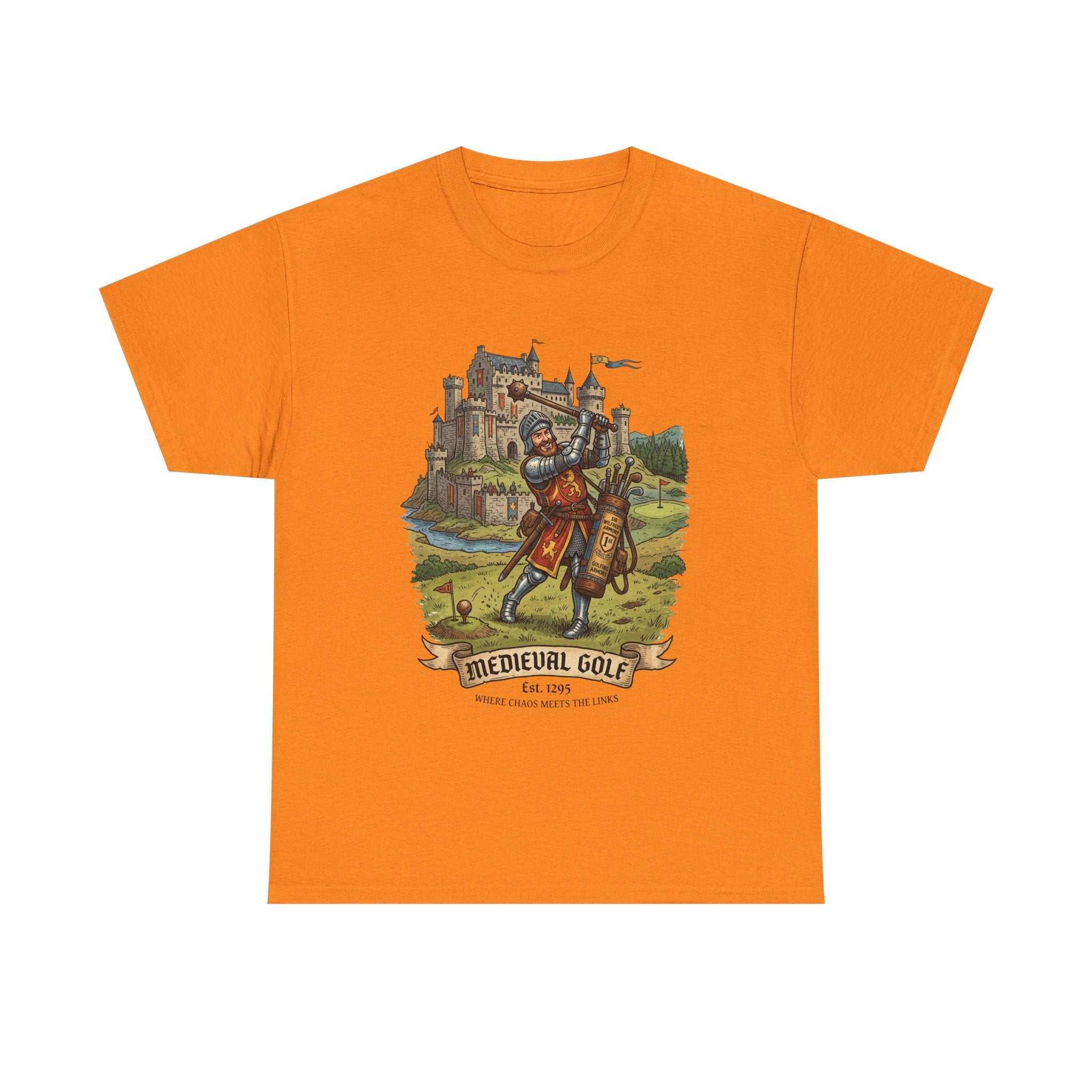 Medieval Golf T-Shirt – Vintage Knight Golfing Castle Graphic Tee