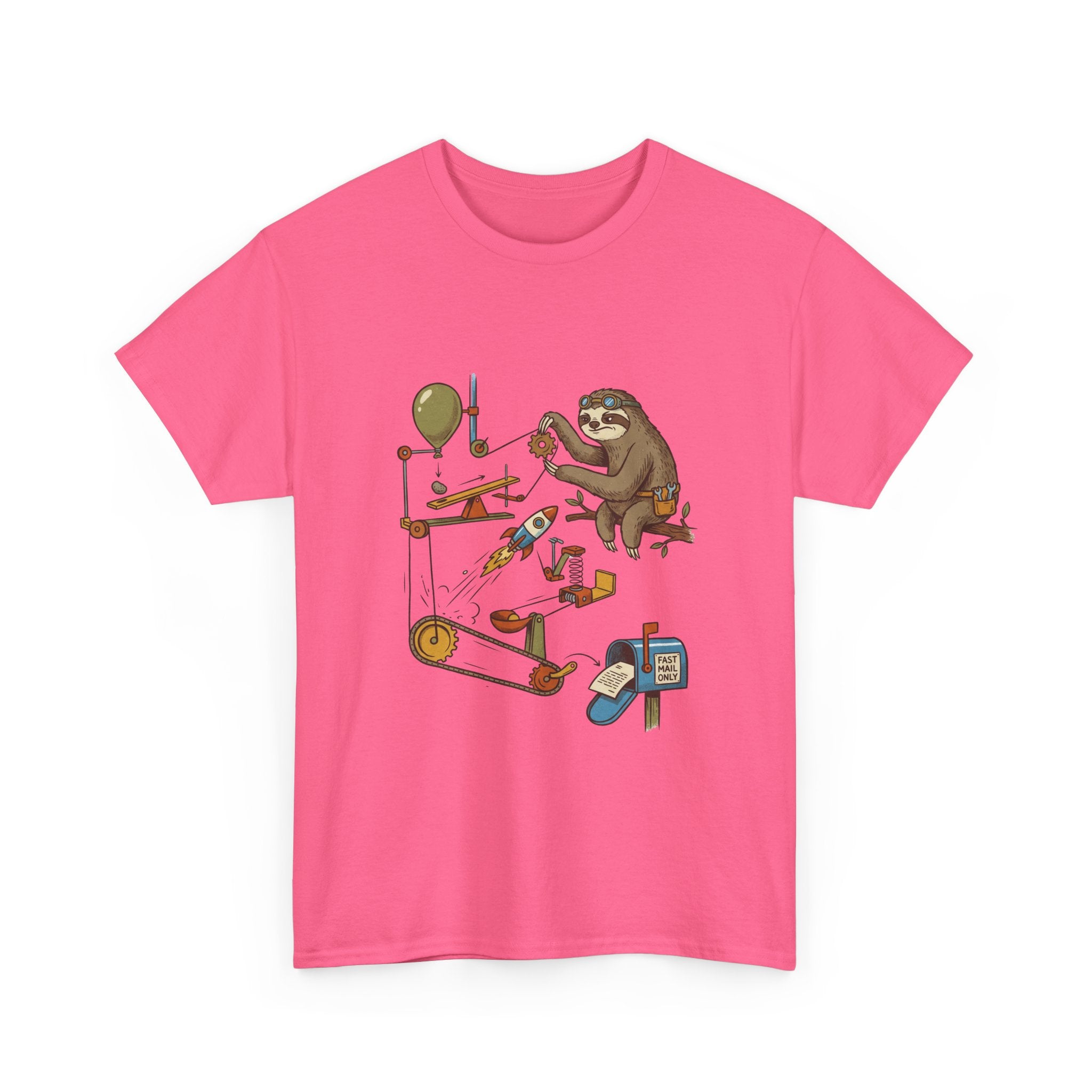T-Shirt — Sloth Rube Goldberg Machine Graphic Tee