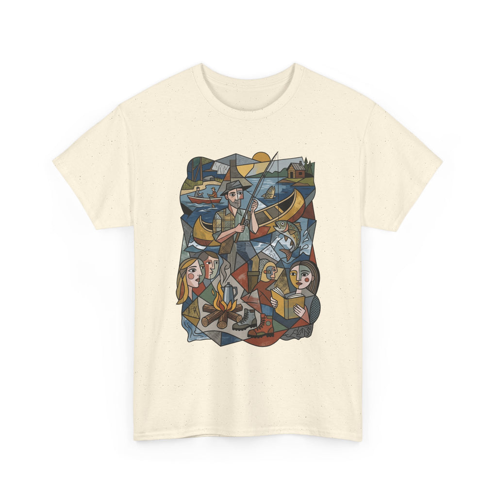 T-Shirt — Nautical Folk Art Crew: Illustrated Sailing, Fishing & Harbor Scene