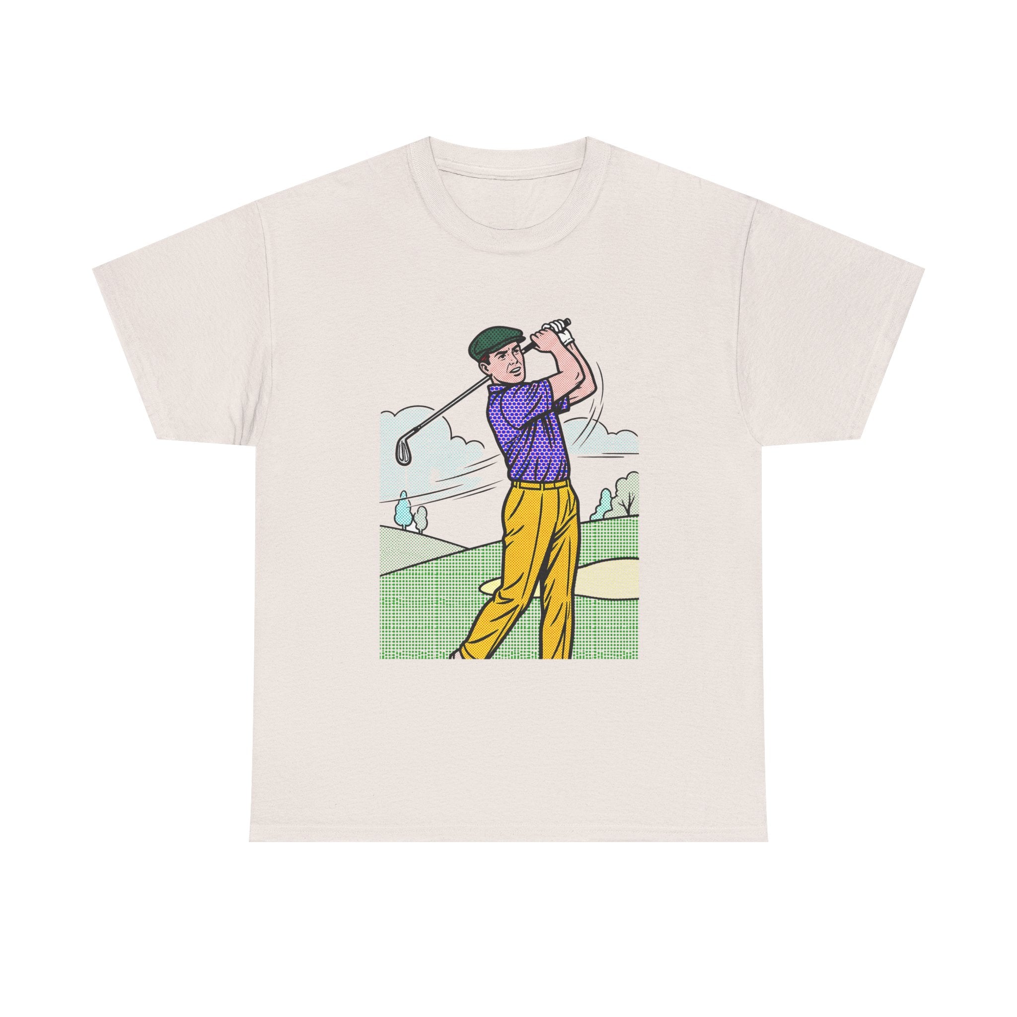 Golf Golfer Illustration T‑Shirt — Vintage Swing Graphic Tee for Golf Lovers