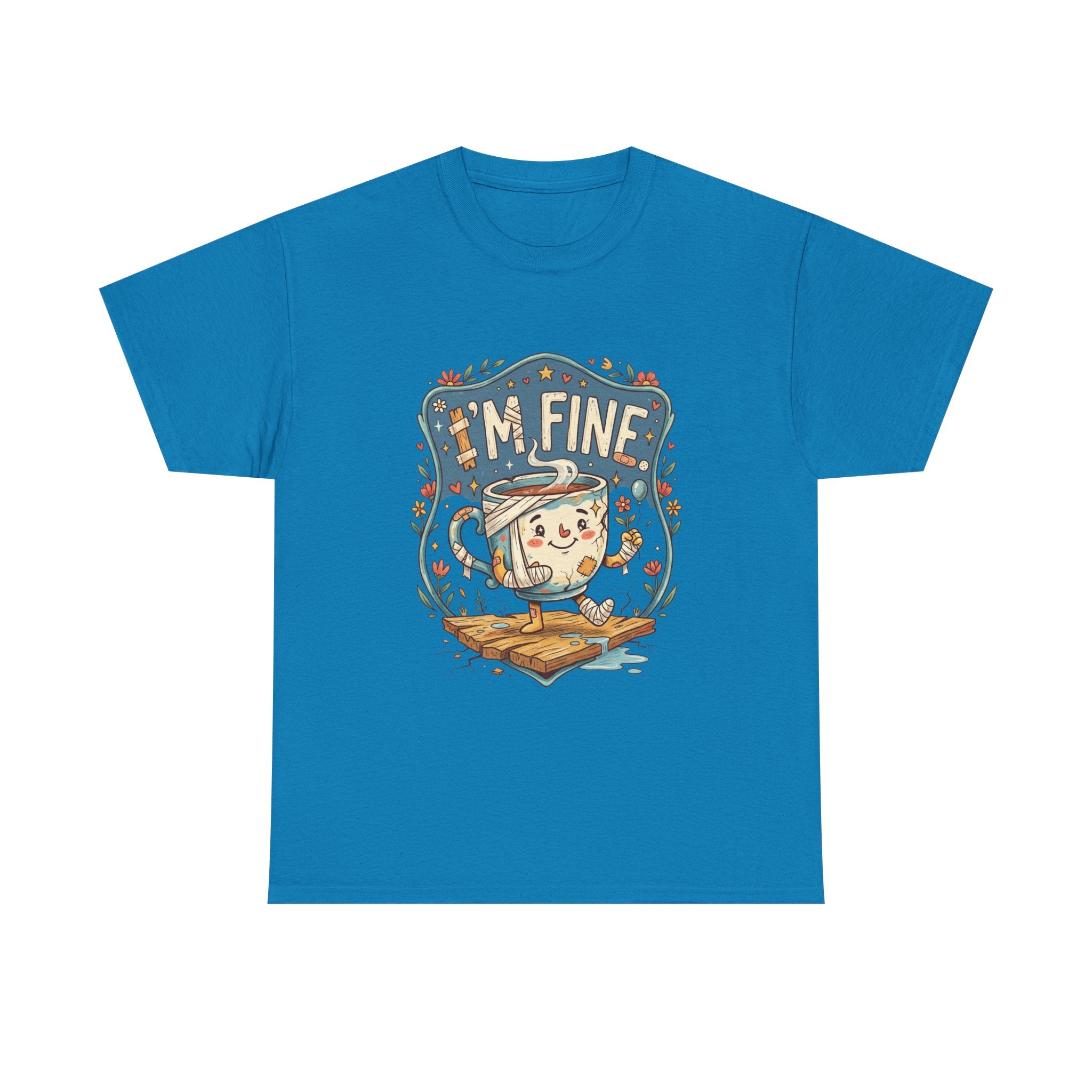 T-Shirt - 'I'm Fine' Cute Kettle Graphic Tee, Cozy Tea Lover Gift