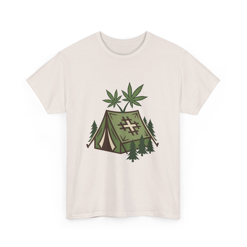 Camping Tent Cannabis T-Shirt – Weed Outdoor Adventure Graphic Tee