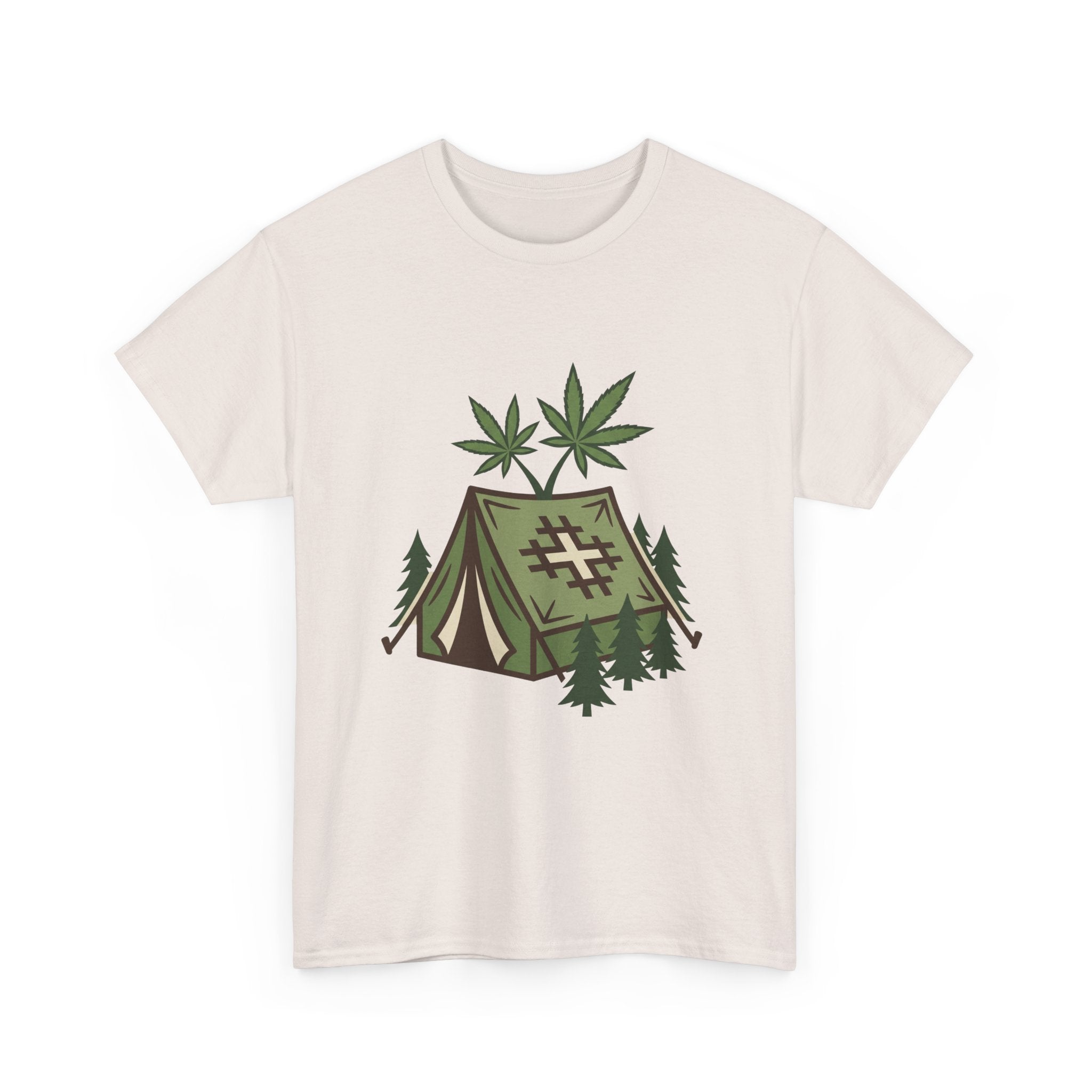 Camping Tent Cannabis T-Shirt – Weed Outdoor Adventure Graphic Tee