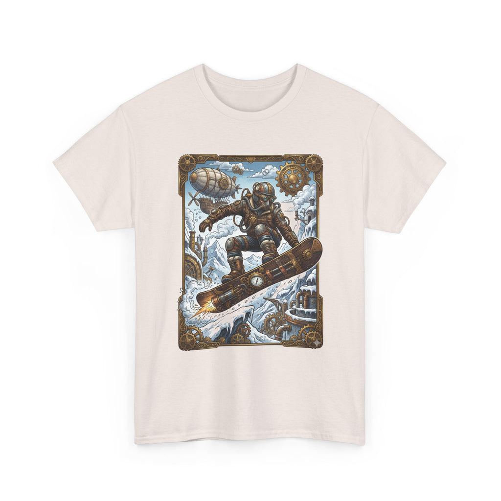 Steampunk Snowboarder Tee — Vintage Deep-Sea Snowboarding Graphic Shirt