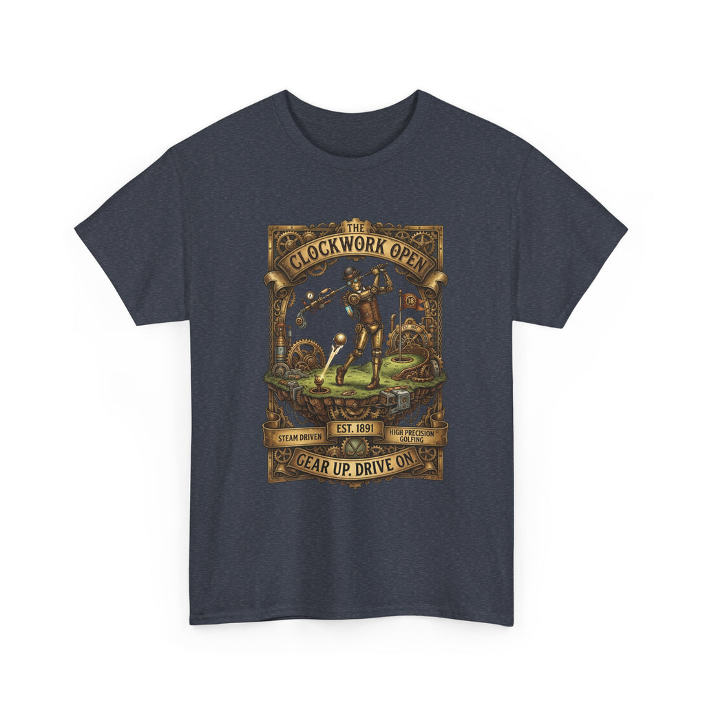 Steampunk Golf Tee — Vintage Mechanical Tin Man Graphic T-Shirt