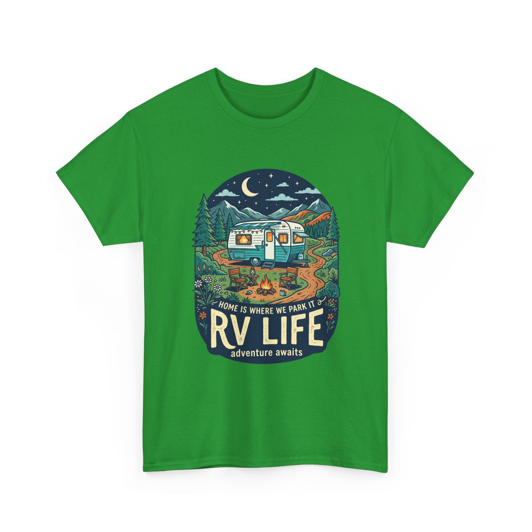 RV Life T-Shirt — Retro Camper Graphic Tee (“Home Is Where We Park It”)