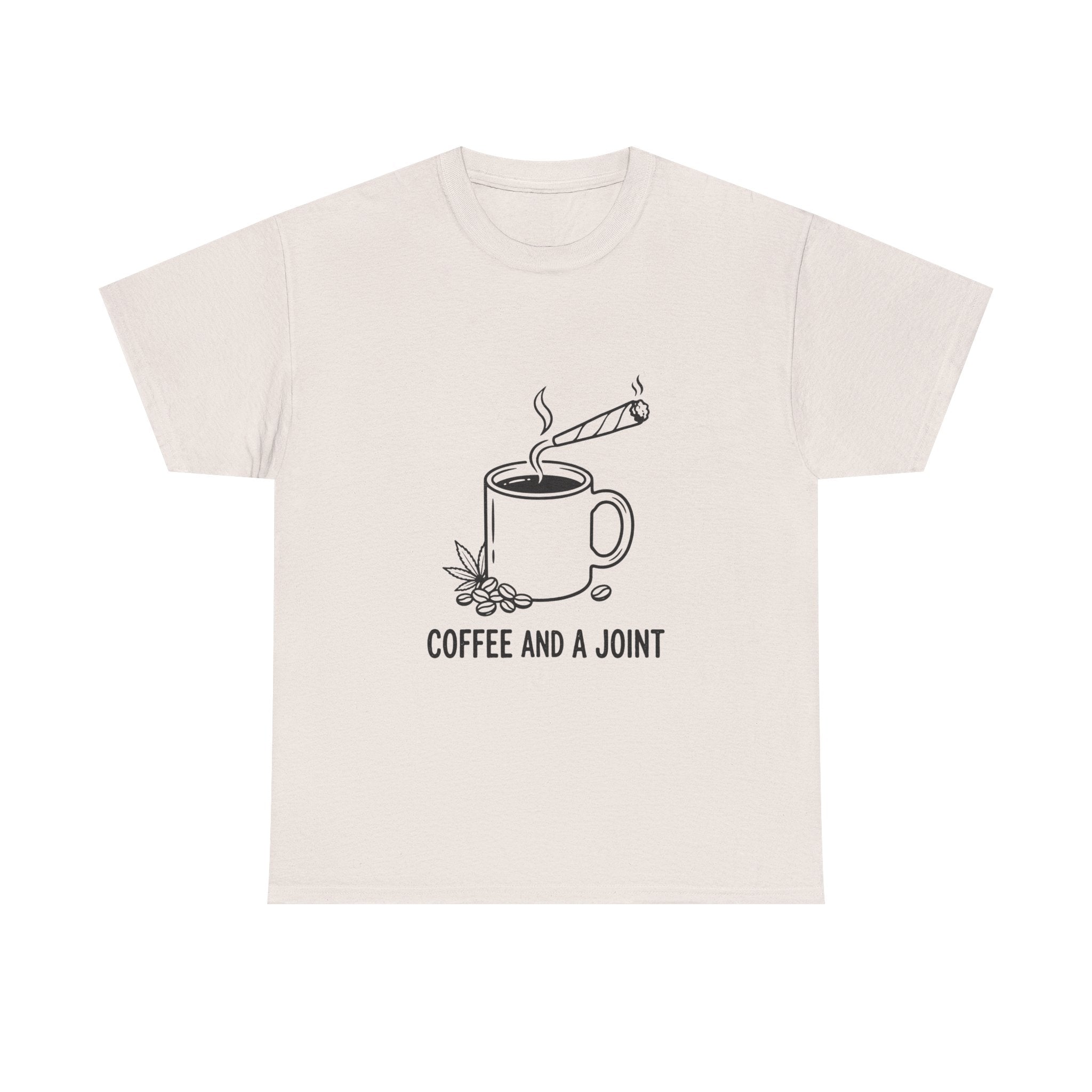 Coffee and a Joint Tee — Cannabis Coffee Minimalist T‑Shirt