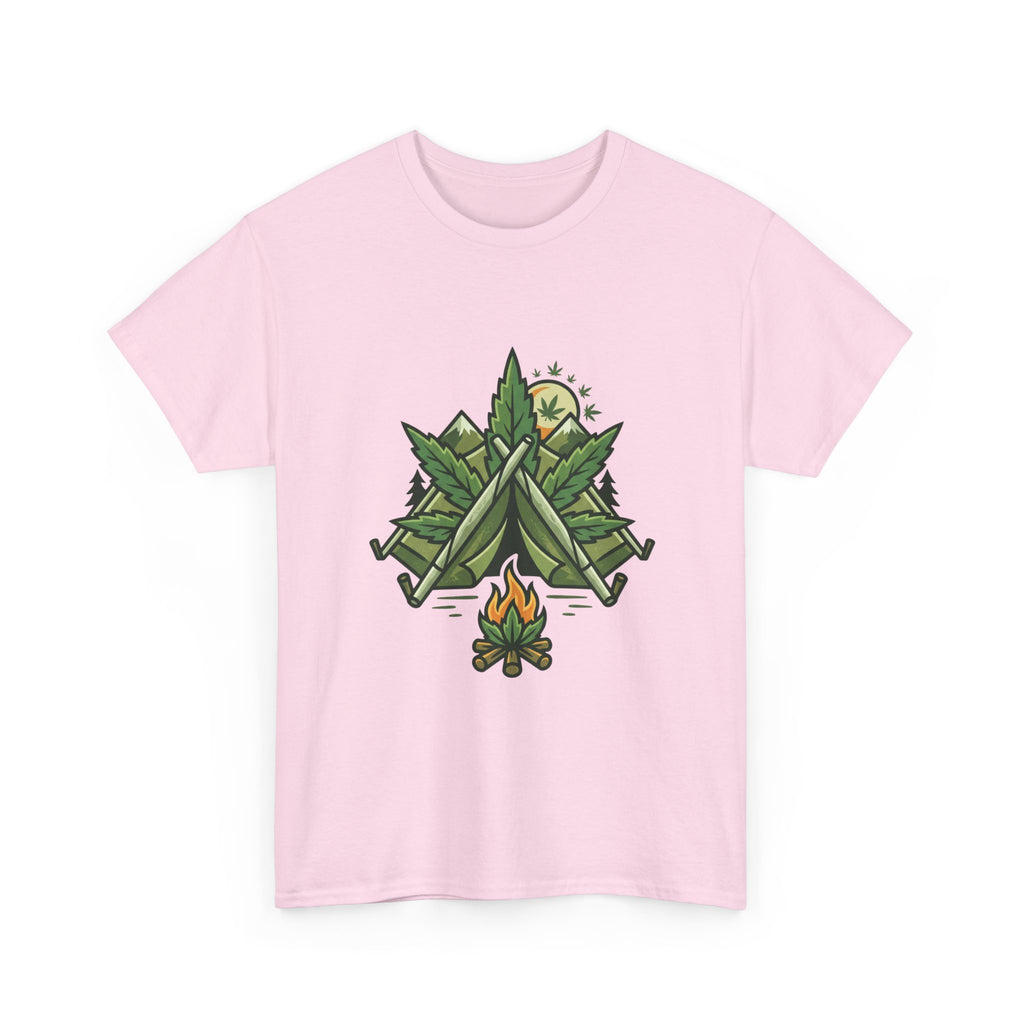 Camping Tent & Campfire T-Shirt — Outdoor Adventure Nature Tee