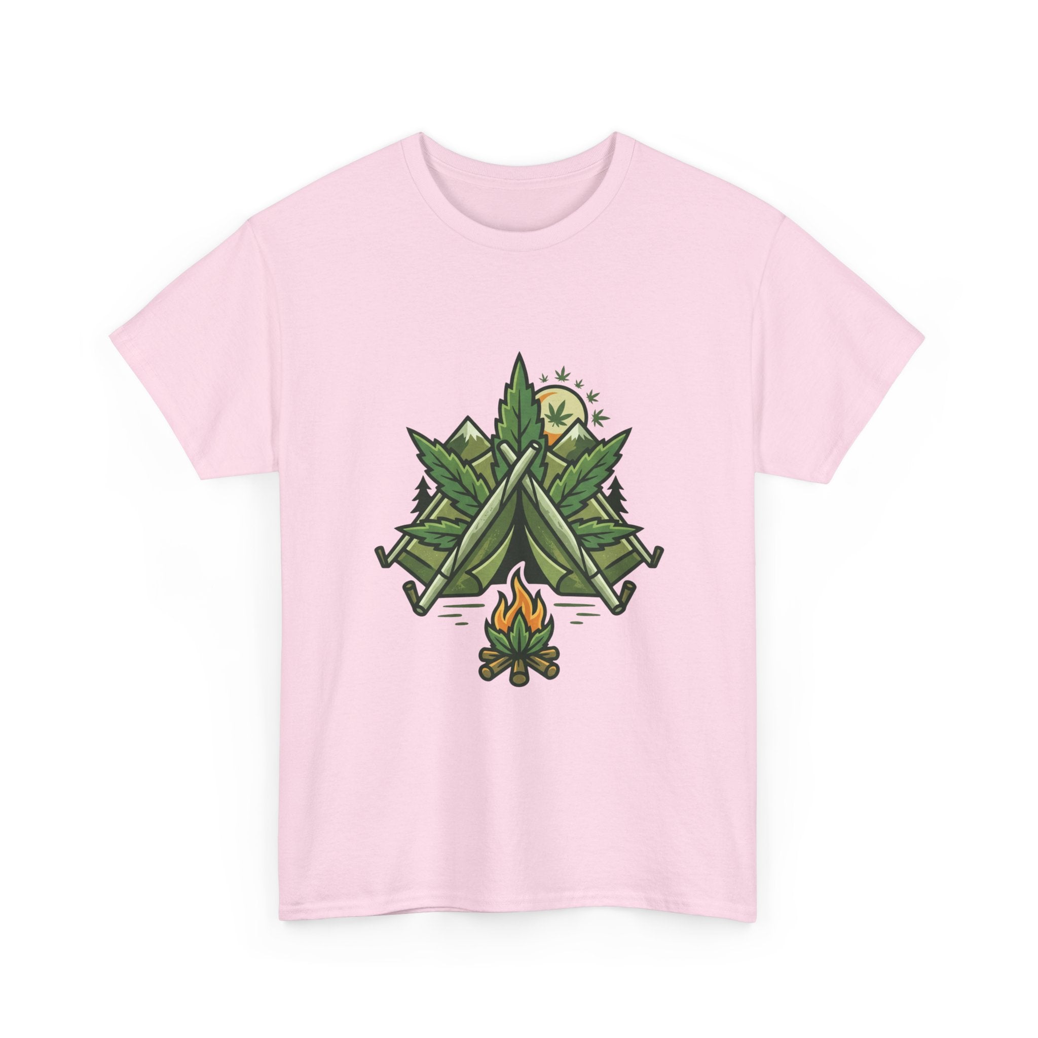 Camping Tent & Campfire T-Shirt — Outdoor Adventure Nature Tee