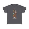 Raccoon & Curiosity Shelf T‑Shirt — Cute Scientist Animal Stack Graphic Tee