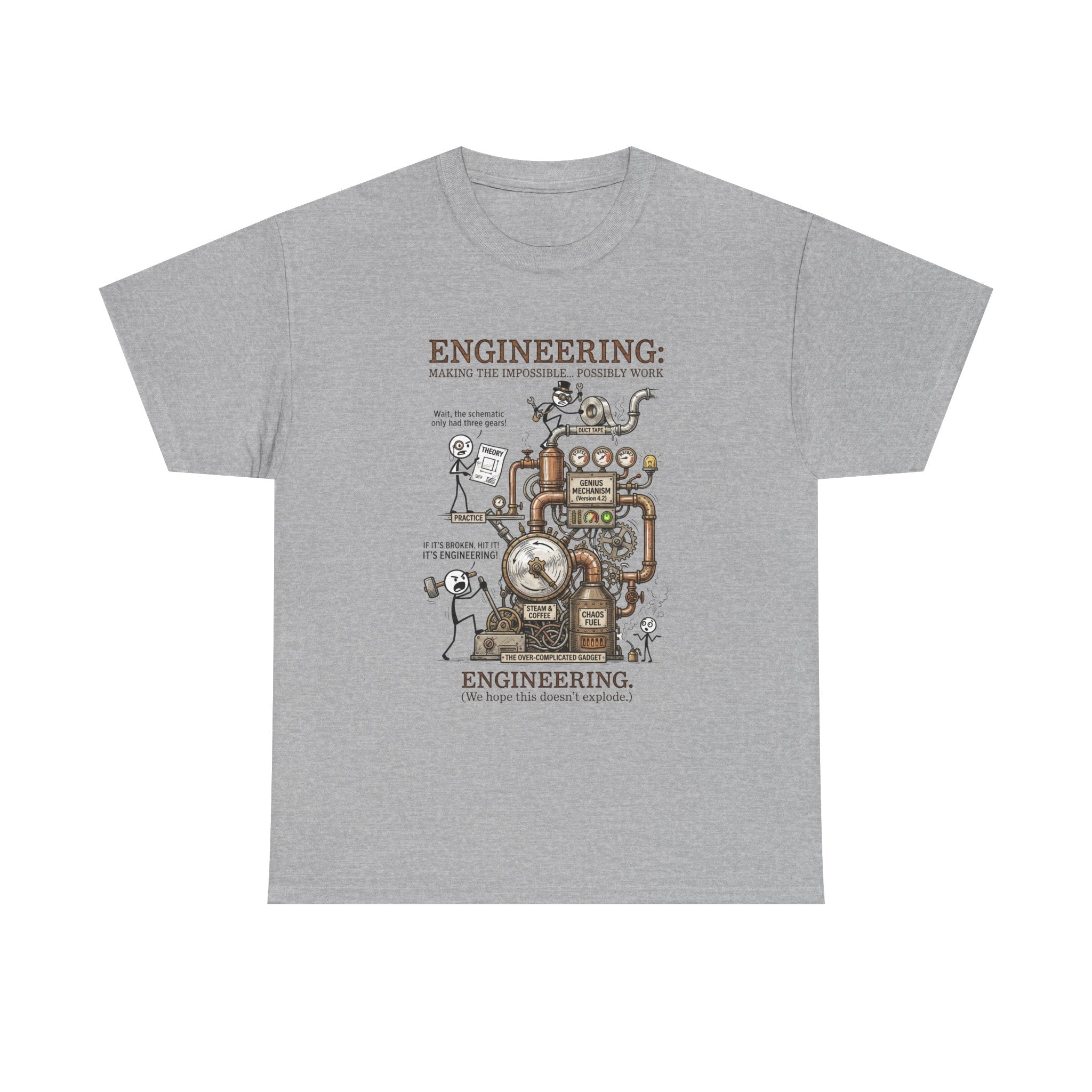 Engineering T‑Shirt – Coffee Diagram Tee (Funny "Engineering: Making the Impossible Work")