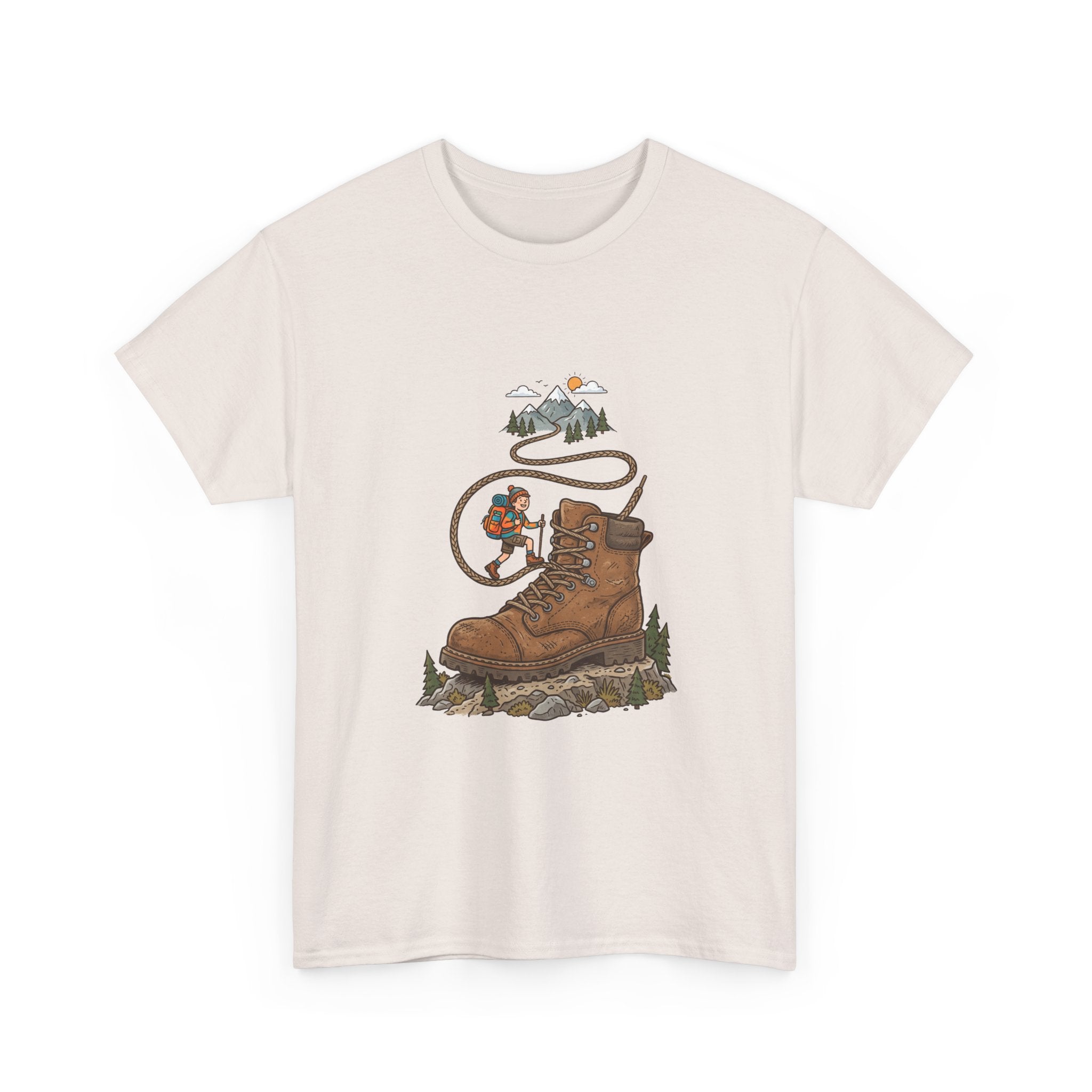 Hiking Boot Adventure Graphic Tee — Outdoor Trail Camper Shirt