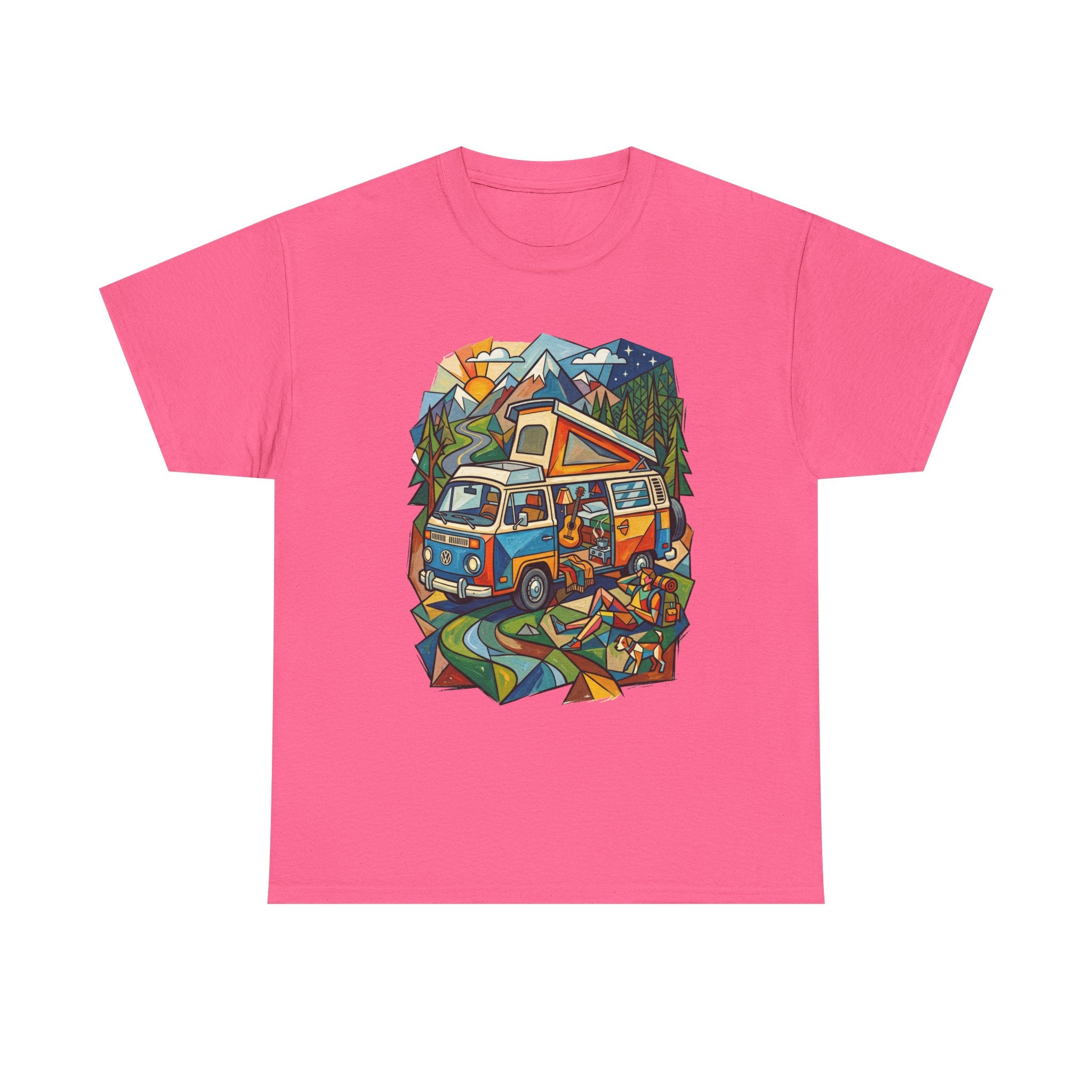 Van Life Camper Van T-Shirt – Retro Mountain Adventure Tee