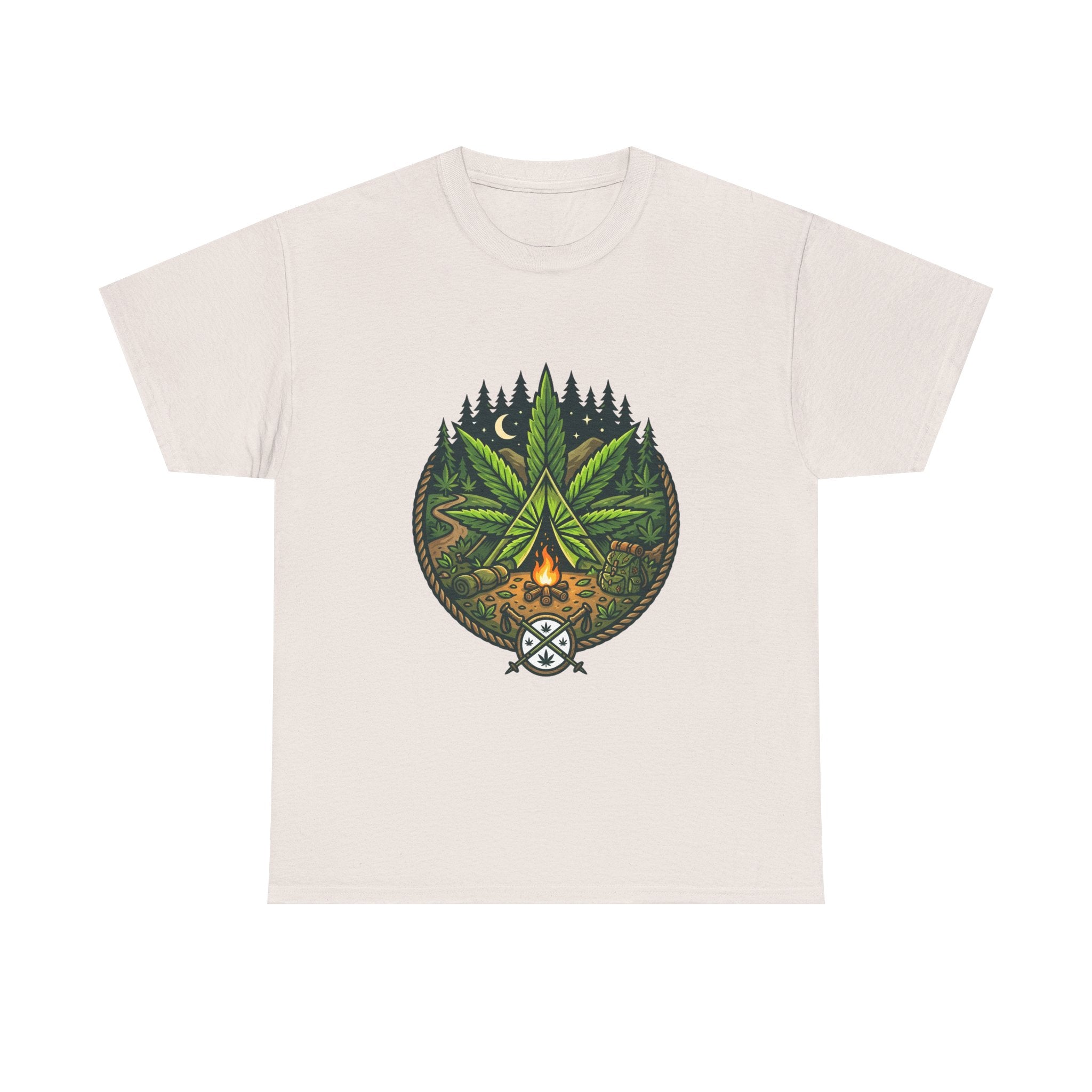 T-Shirt — Campfire Cannabis Leaf Graphic Tee