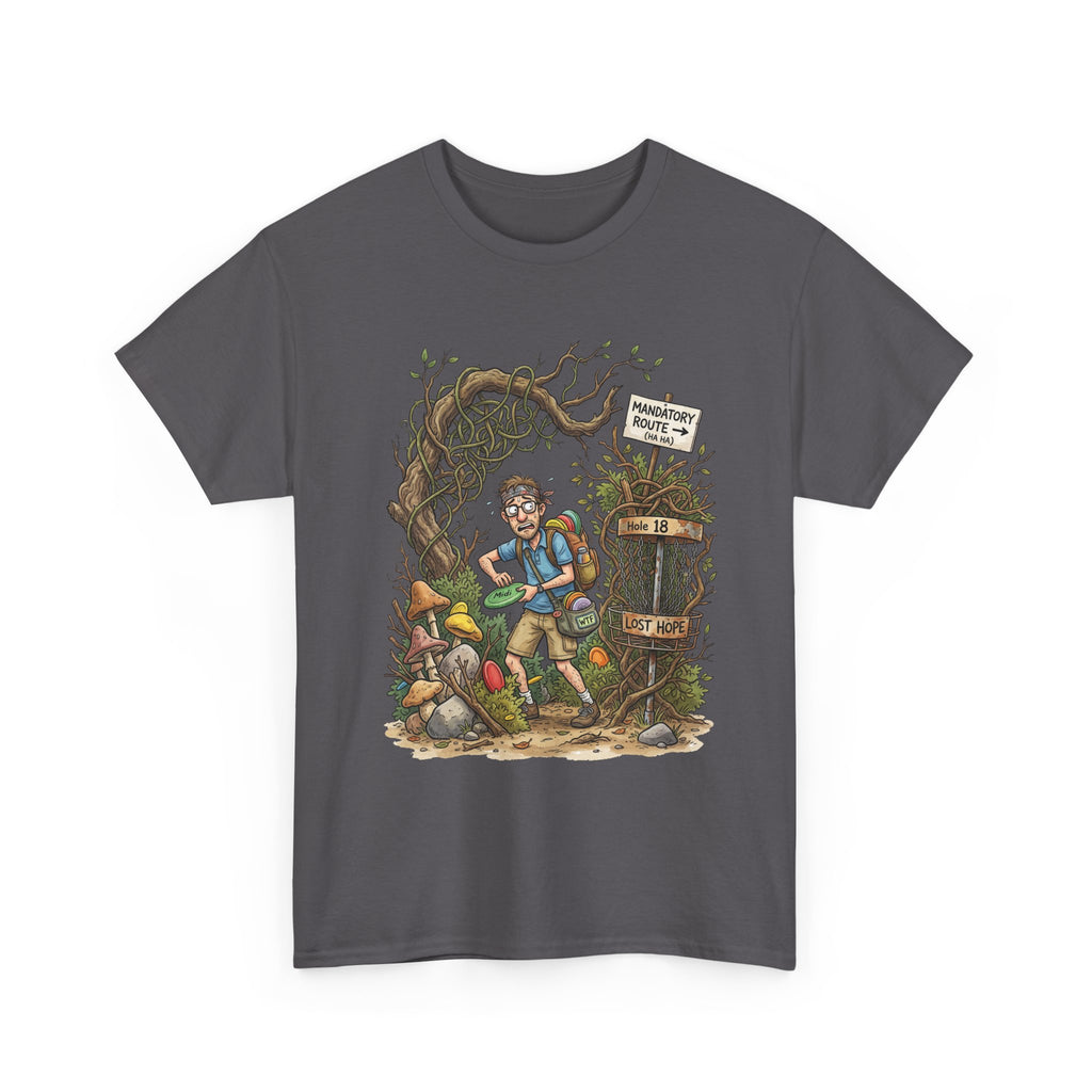 Disc Golf Graphic Tee — "Lost But Loving It" Outdoor Adventure T-Shirt
