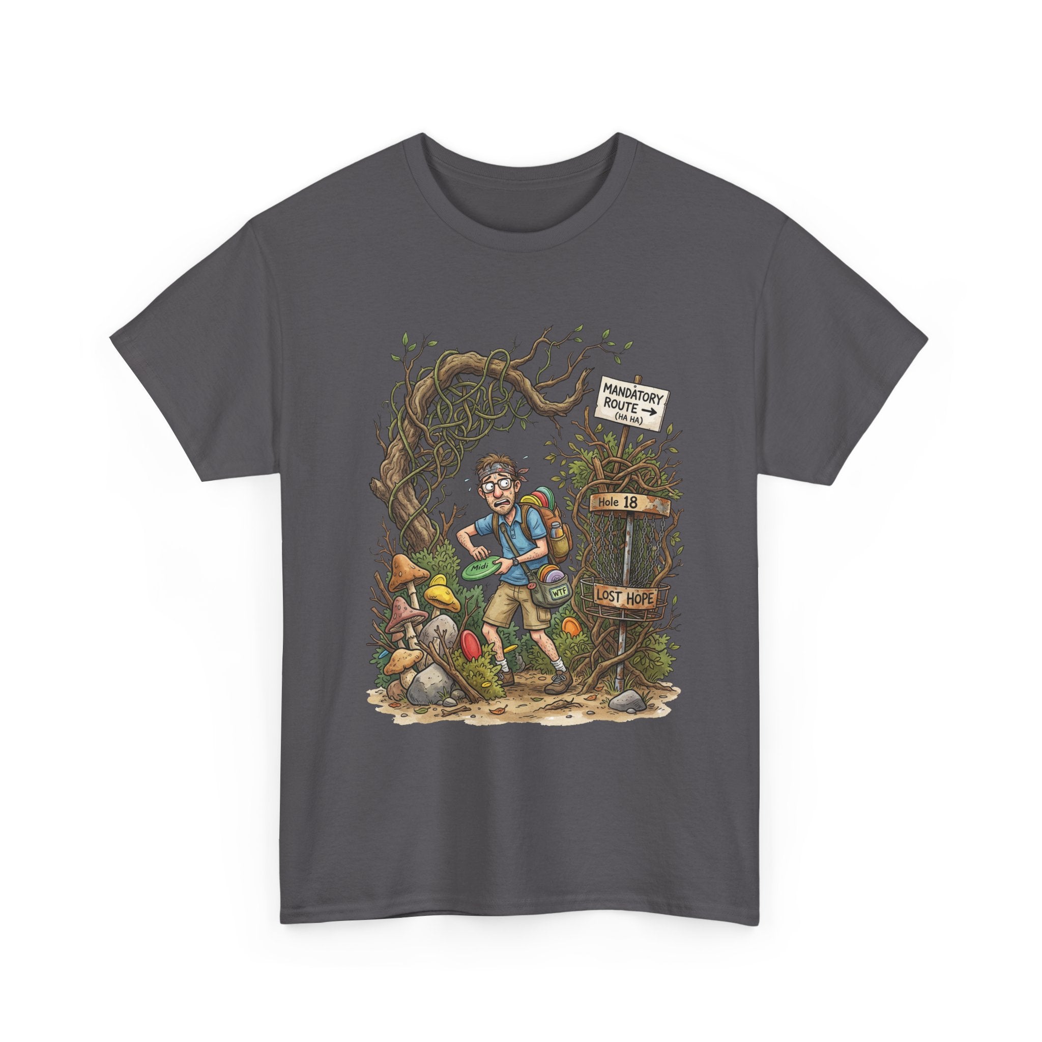 Disc Golf Graphic Tee — "Lost But Loving It" Outdoor Adventure T-Shirt