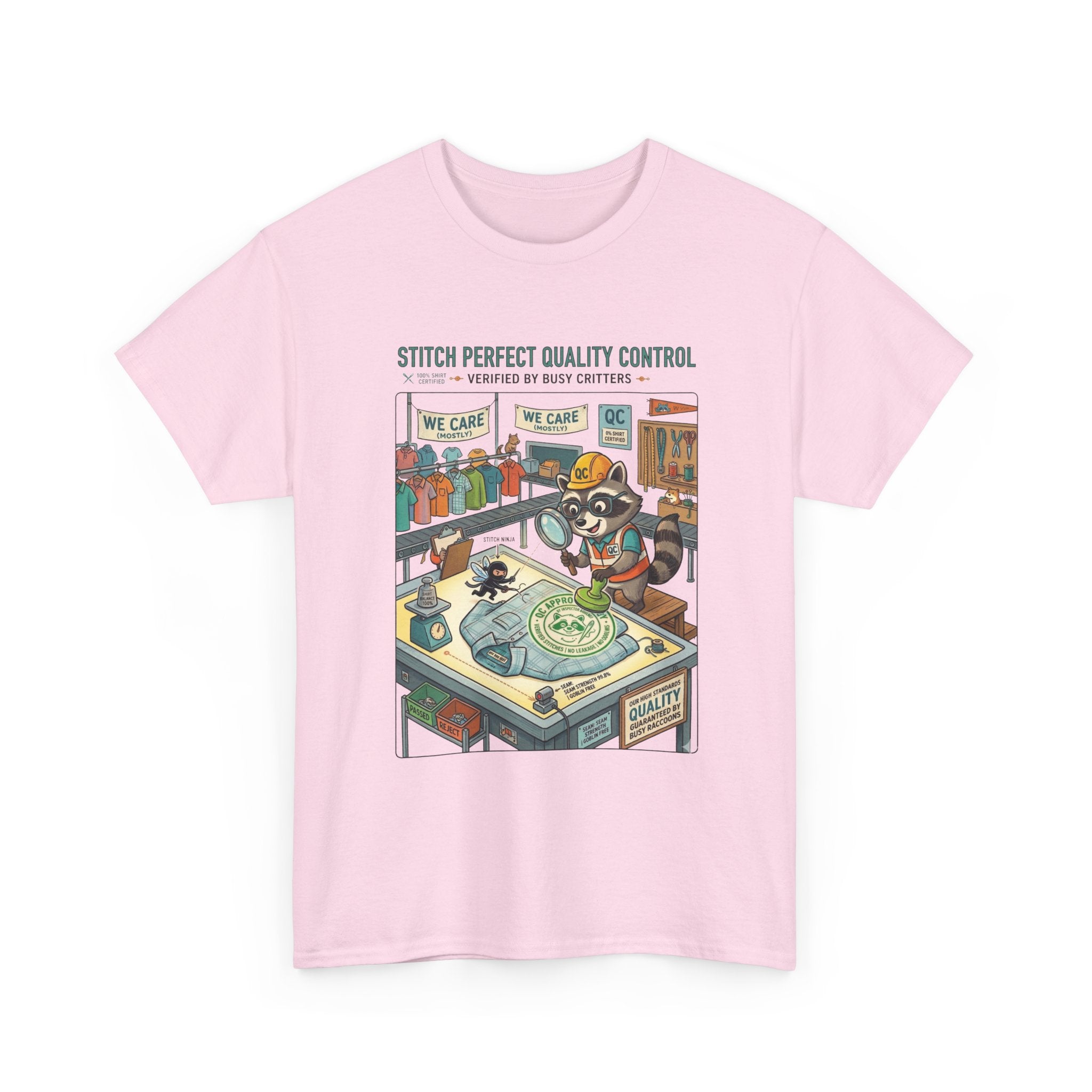 Quality Control Sewing Shirt — "Stitch Perfect" Tailor Cartoon Tee
