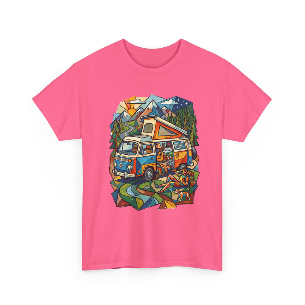 Van Life Camper Van T-Shirt – Retro Mountain Adventure Tee