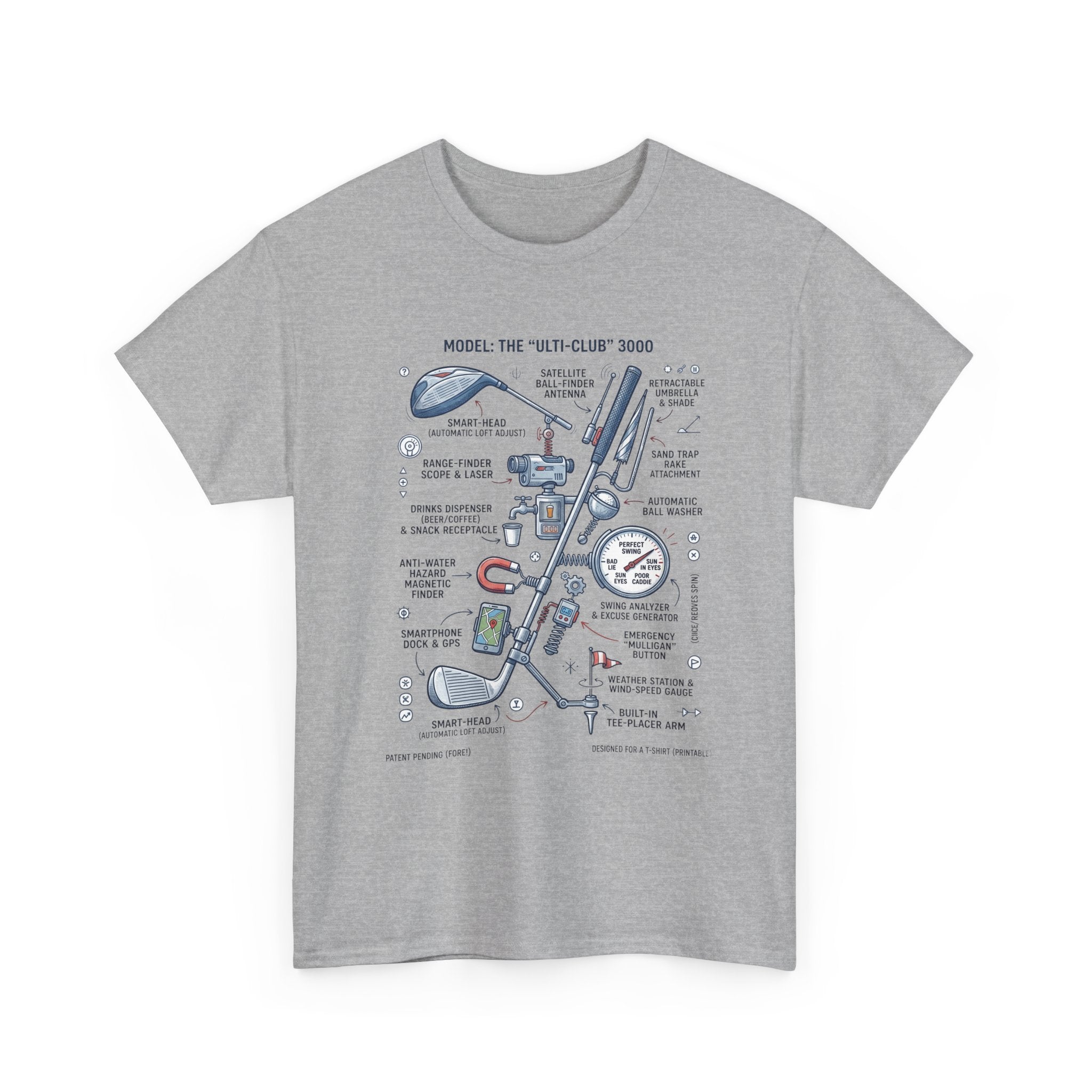 T-Shirt — Golf Club Diagram Vintage Schematic Tee