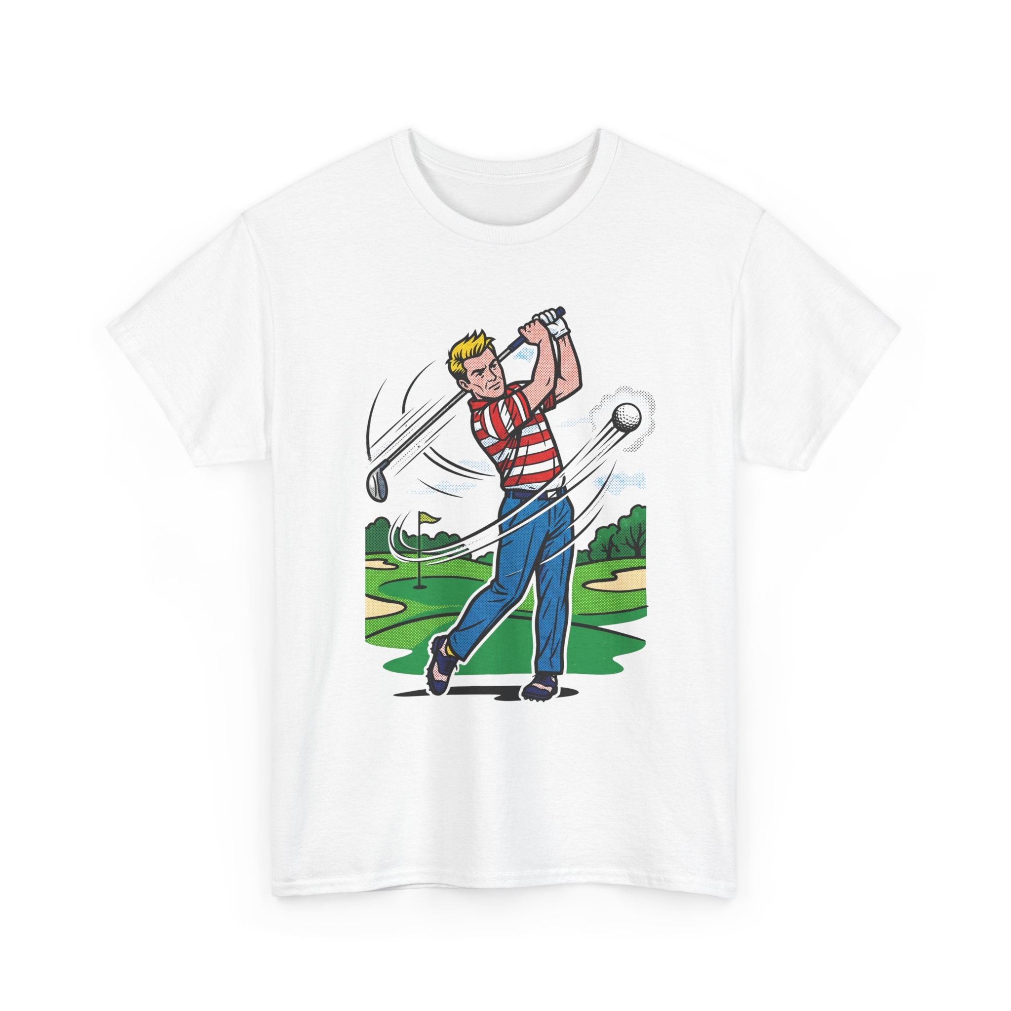 Golf Swing Graphic T-Shirt — Vintage Golfer Illustration Tee